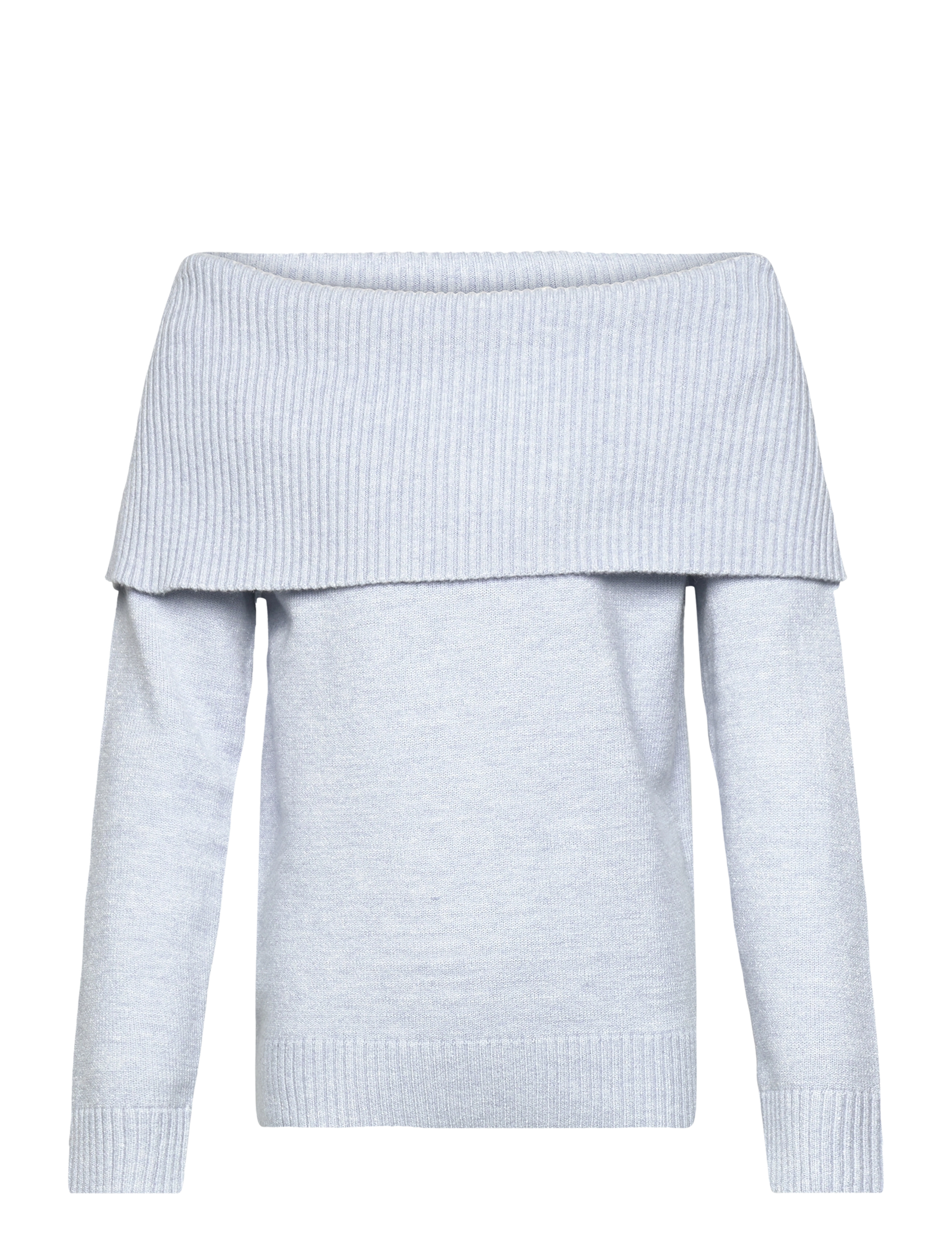 Lindex Sweater knitted fold down - Oberteile - BLUE MELANGE / blue