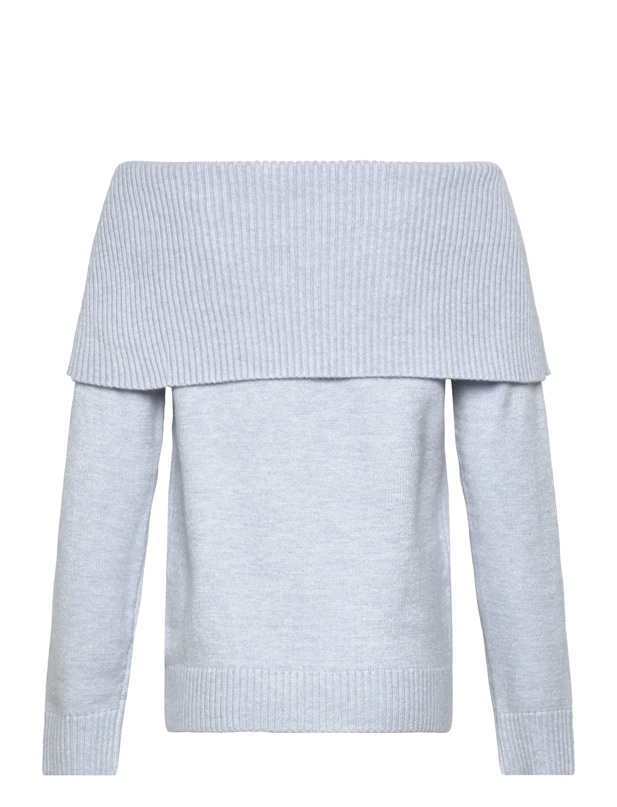 Lindex - Sweater knitted fold down - džemperiai - blue melange - 2