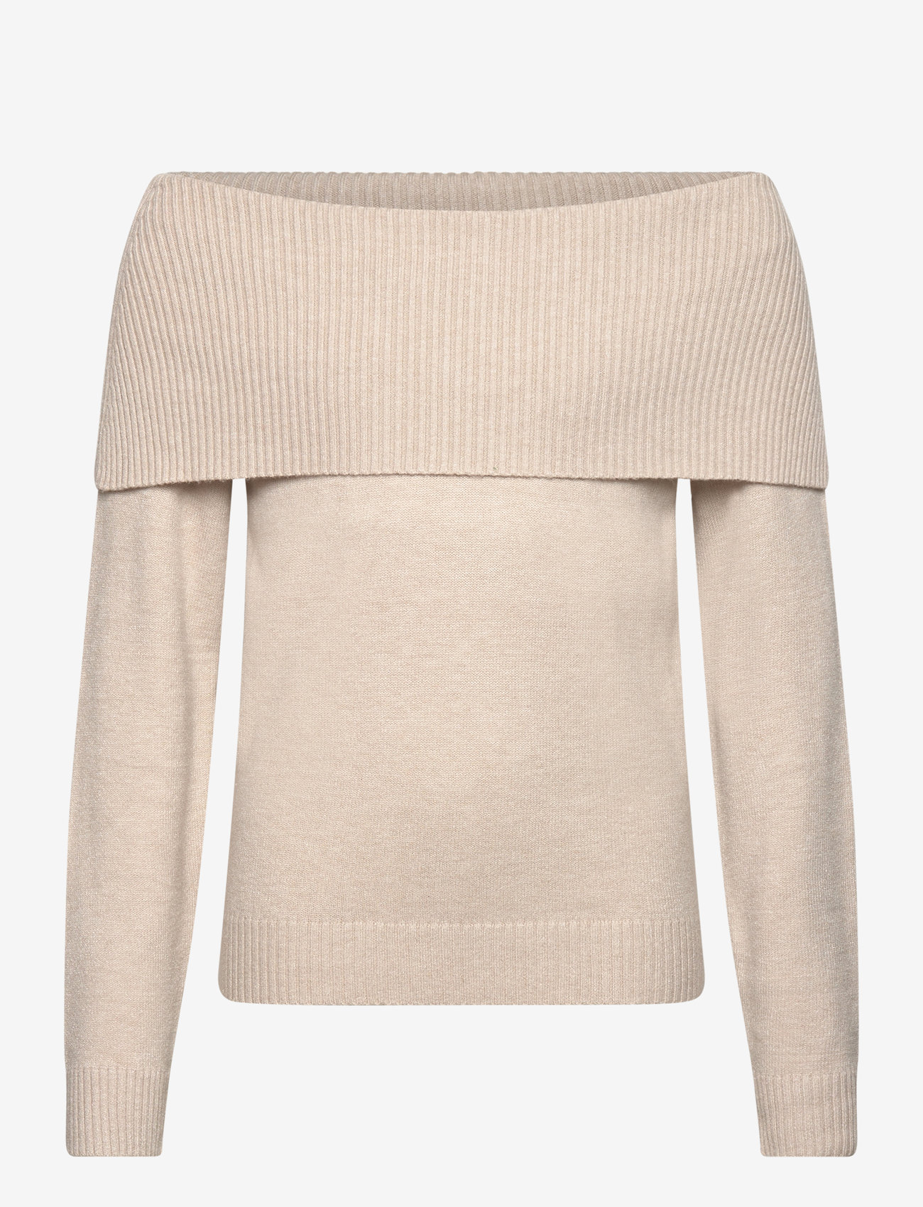 Lindex - Sweater knitted fold down - trøjer - light beige melange - 1
