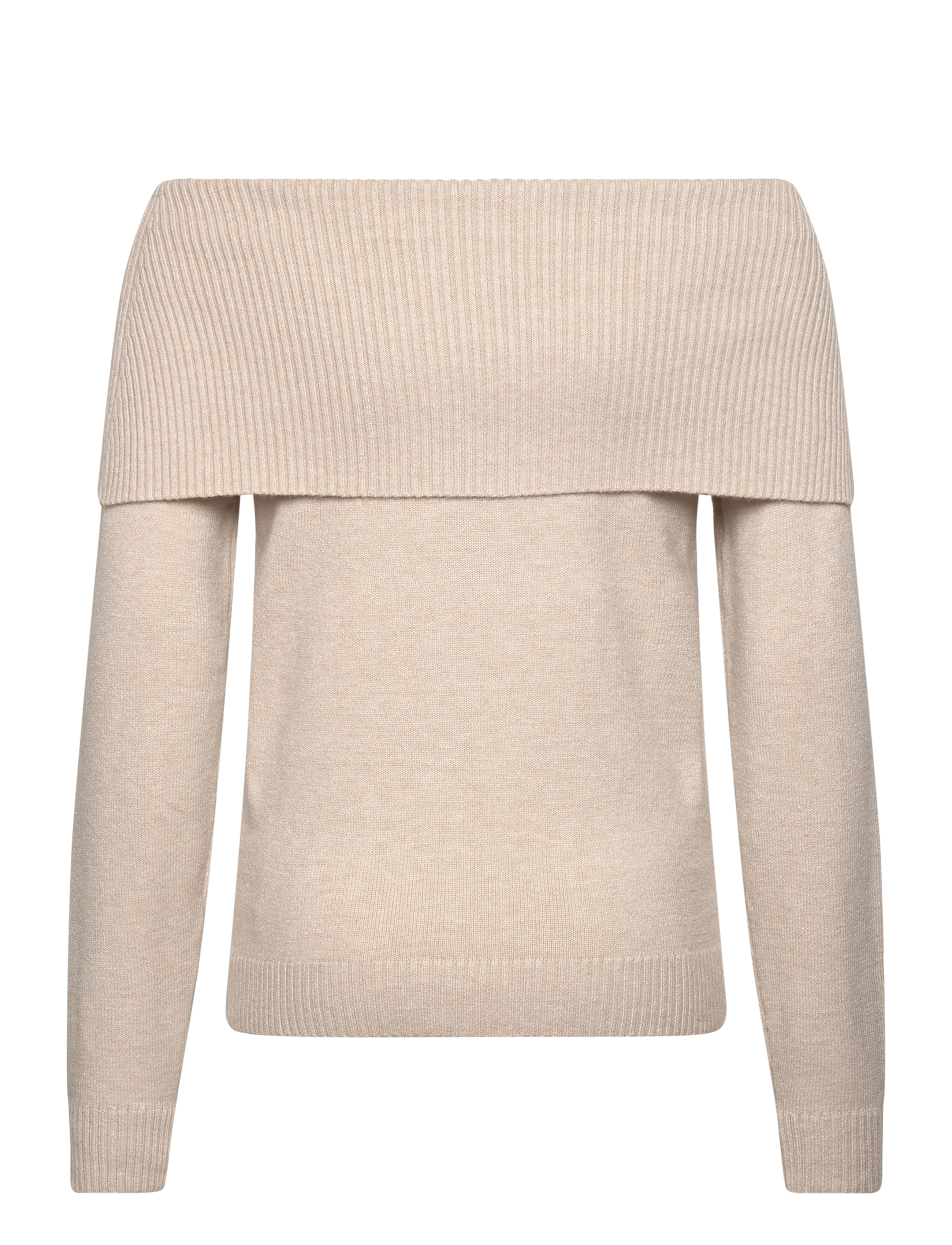 Lindex - Sweater knitted fold down - trøjer - light beige melange - 2