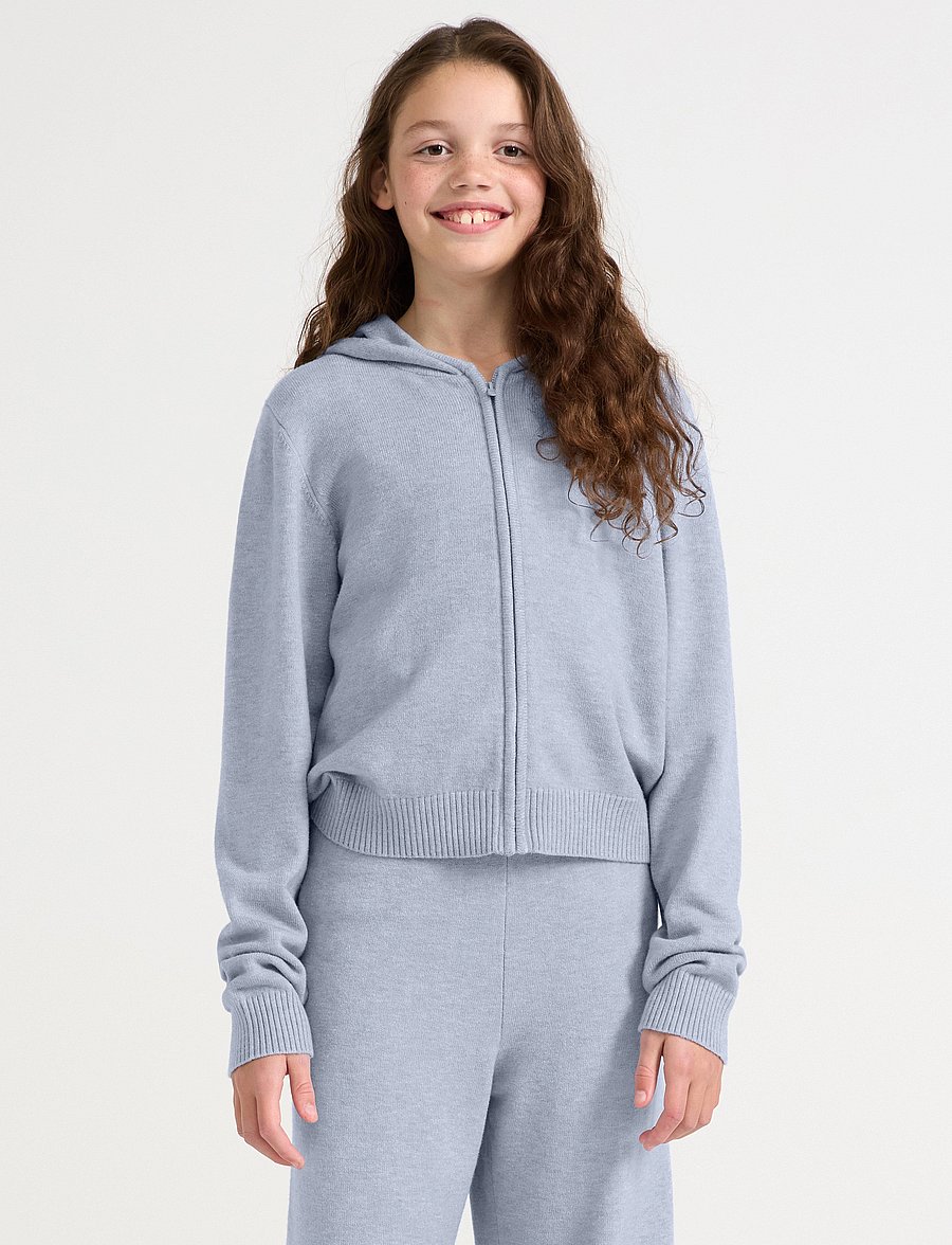 Lindex - Knitted Hoodie - kapuzenpullover - blue melange - 0