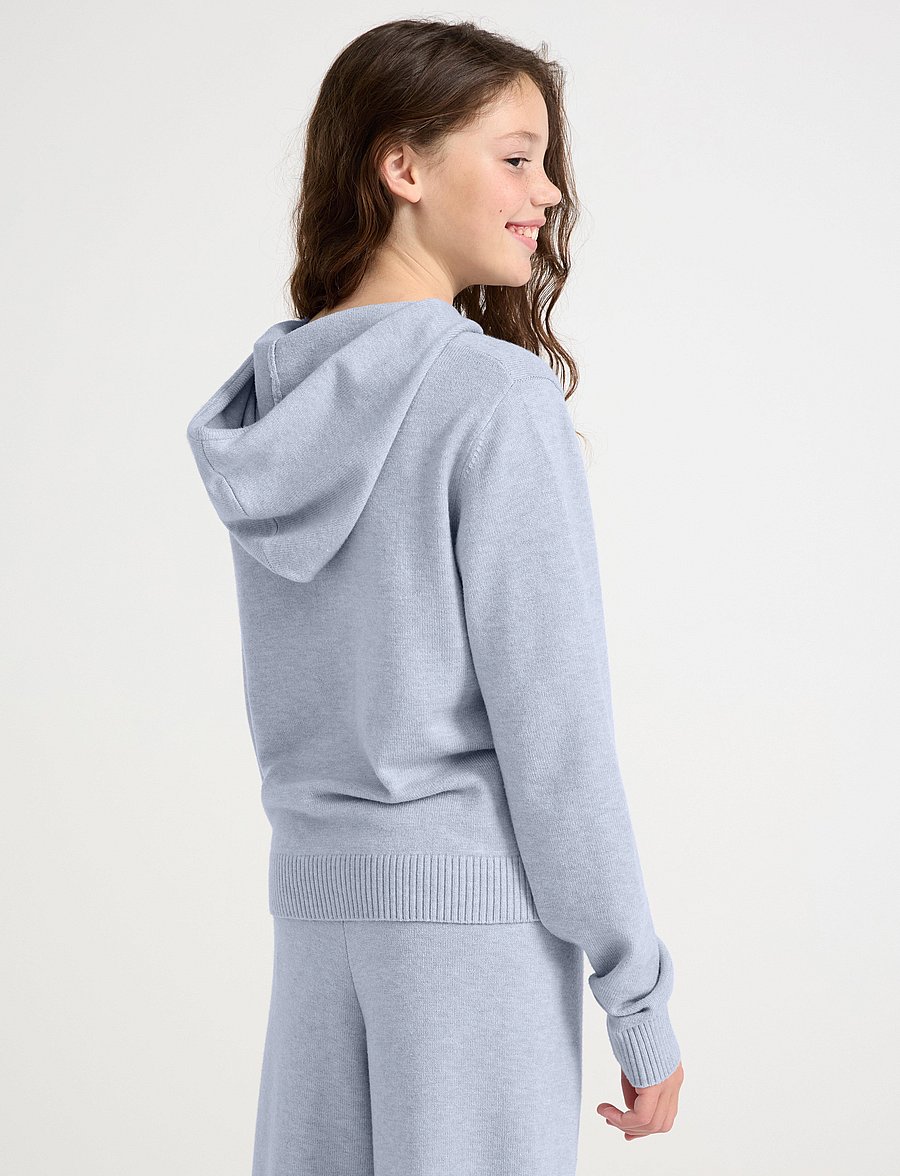 Lindex - Knitted Hoodie - kapuzenpullover - blue melange - 3