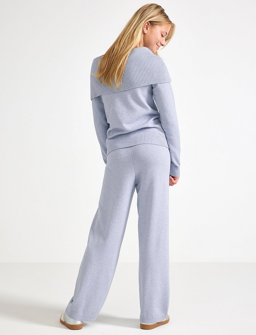Lindex - Knitted trousers - sporta bikses - blue melange - 3