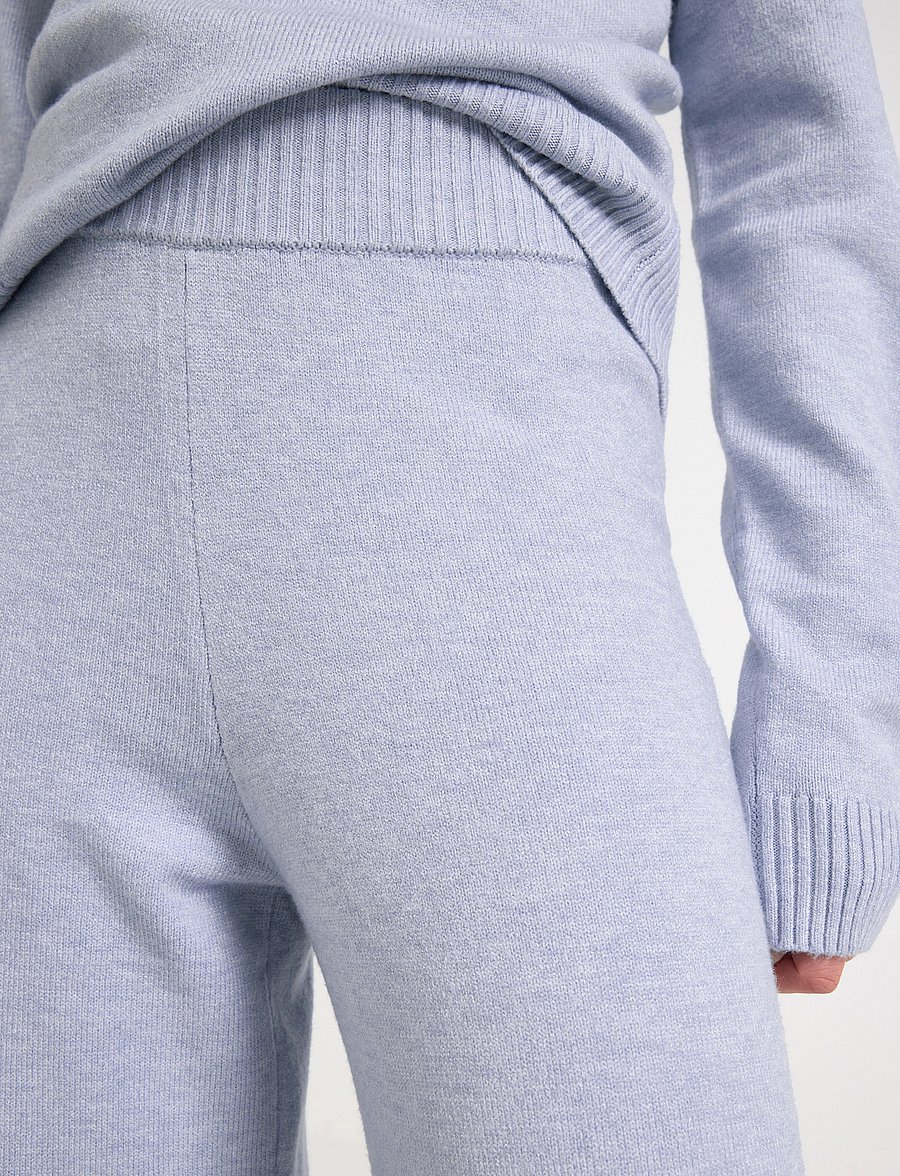 Lindex - Knitted trousers - sporta bikses - blue melange - 4
