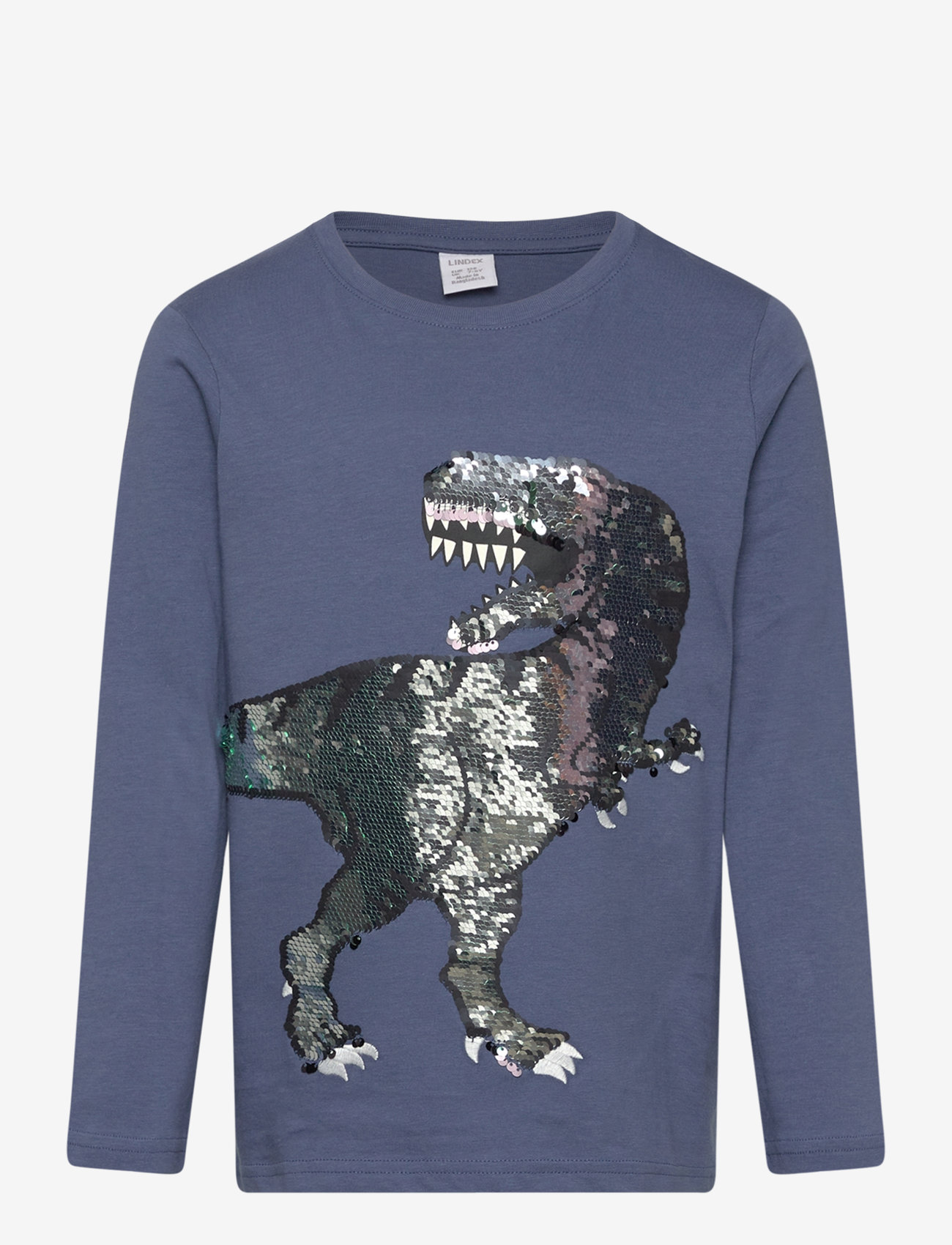 Lindex - Top med dinosaur - dusty blue - 3