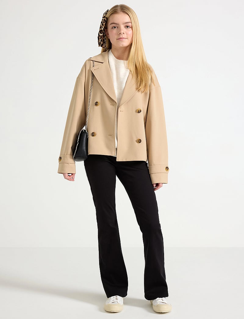 Lindex - Jacket trench cropped - lette jakker - beige - 0