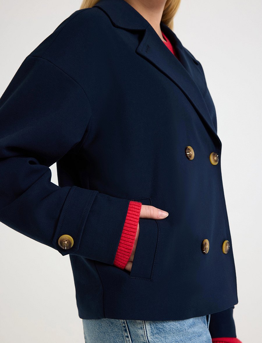 Lindex - Jacket trench cropped - dark navy - 5