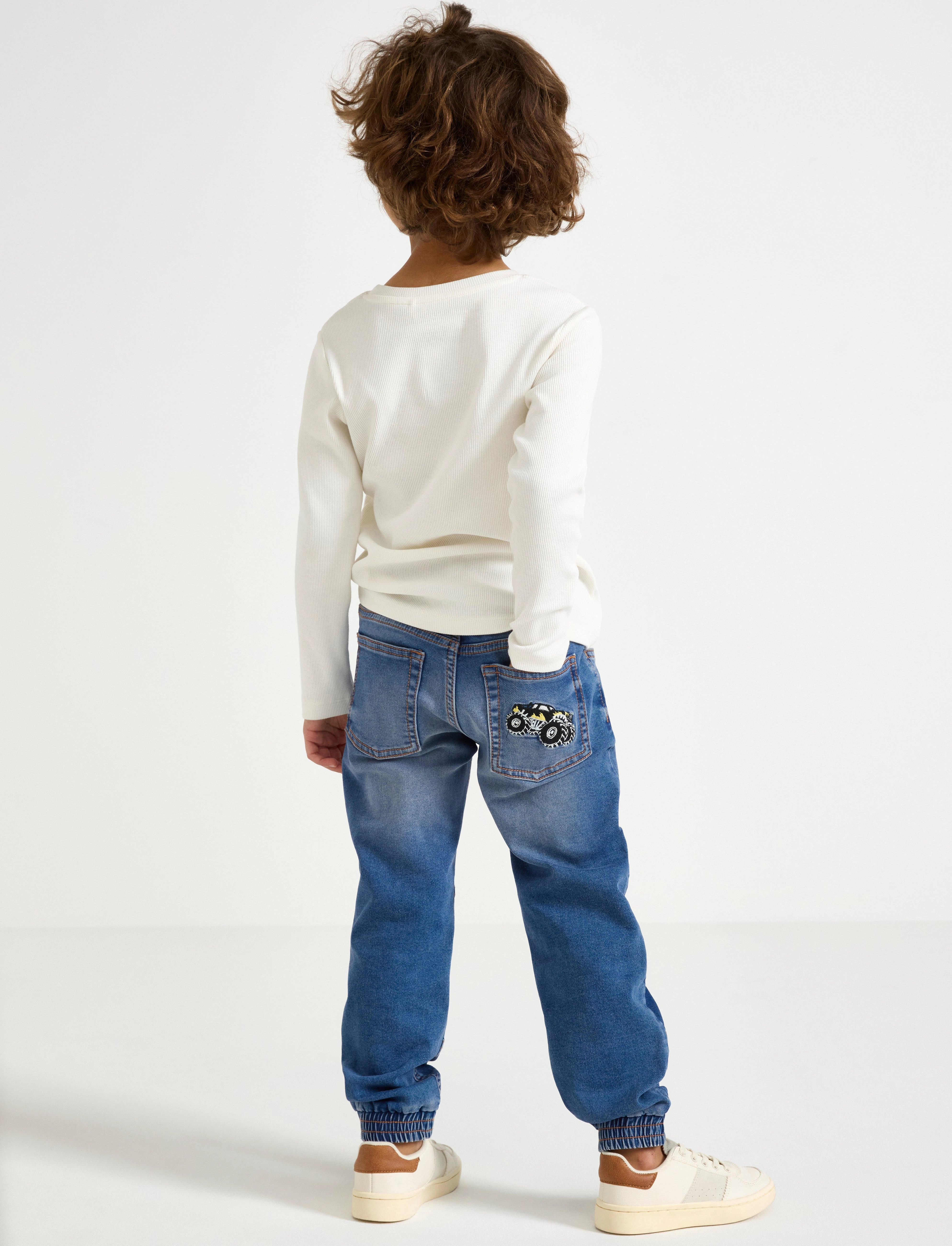 Lindex - Trousers denim Staffan jersey - denim blue - 3