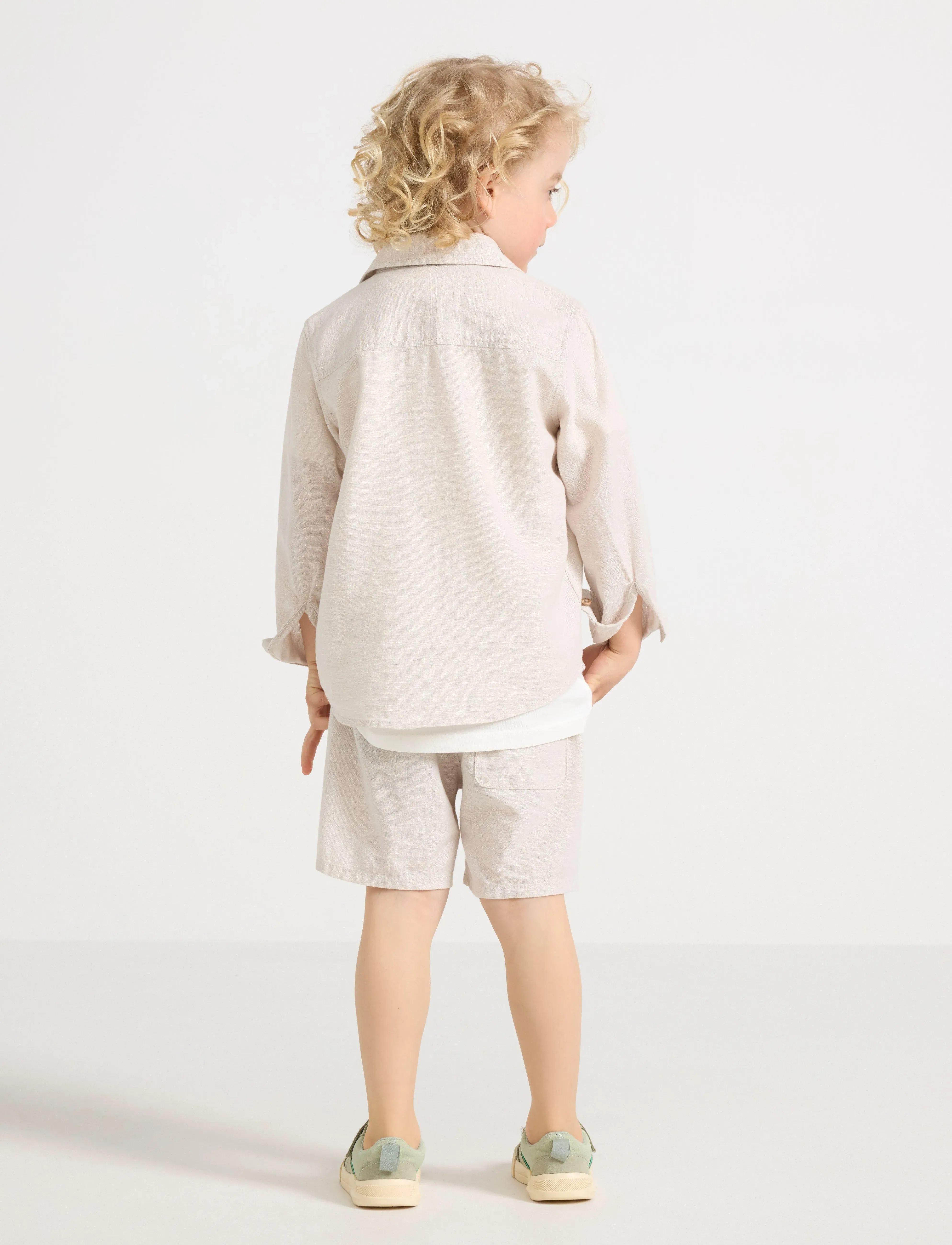 Lindex - Shorts Linen blended - light grey - 3