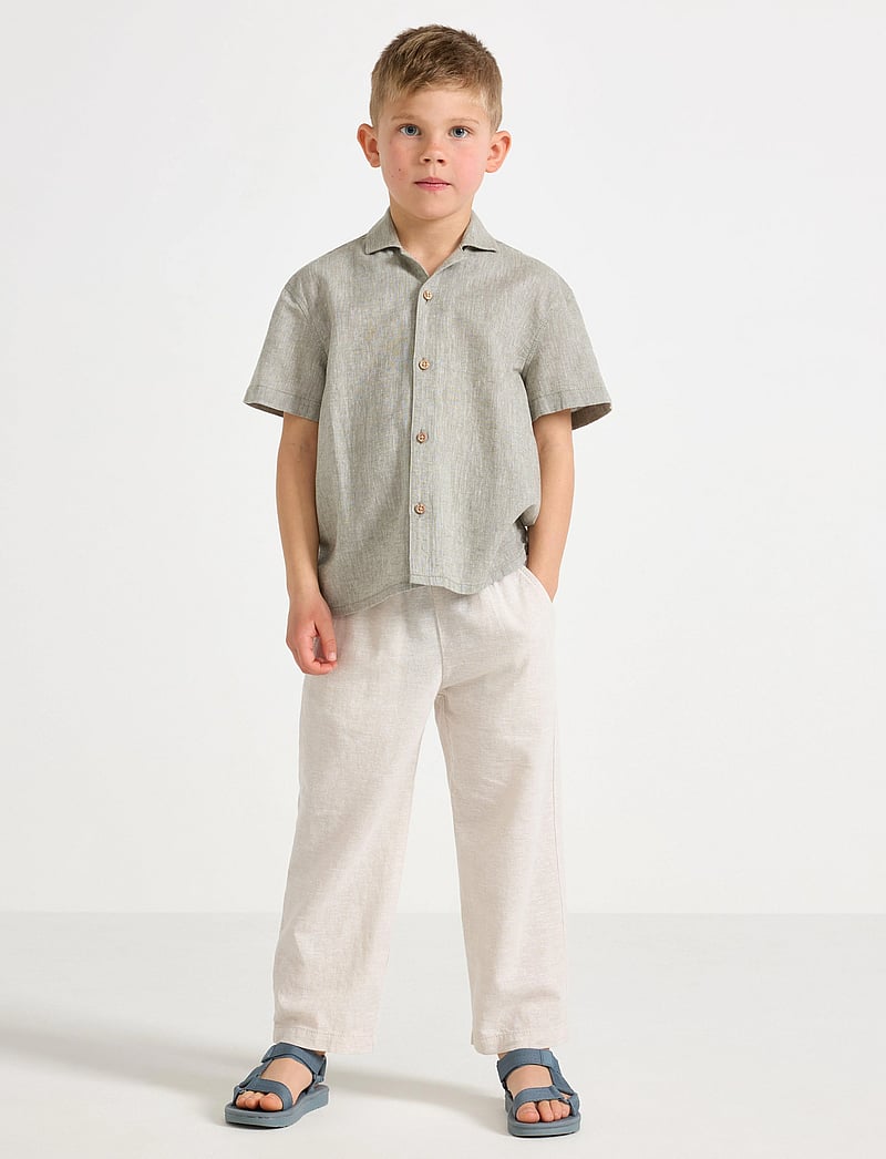 Lindex - Trousers Linen blend - linane riietus - light grey - 0