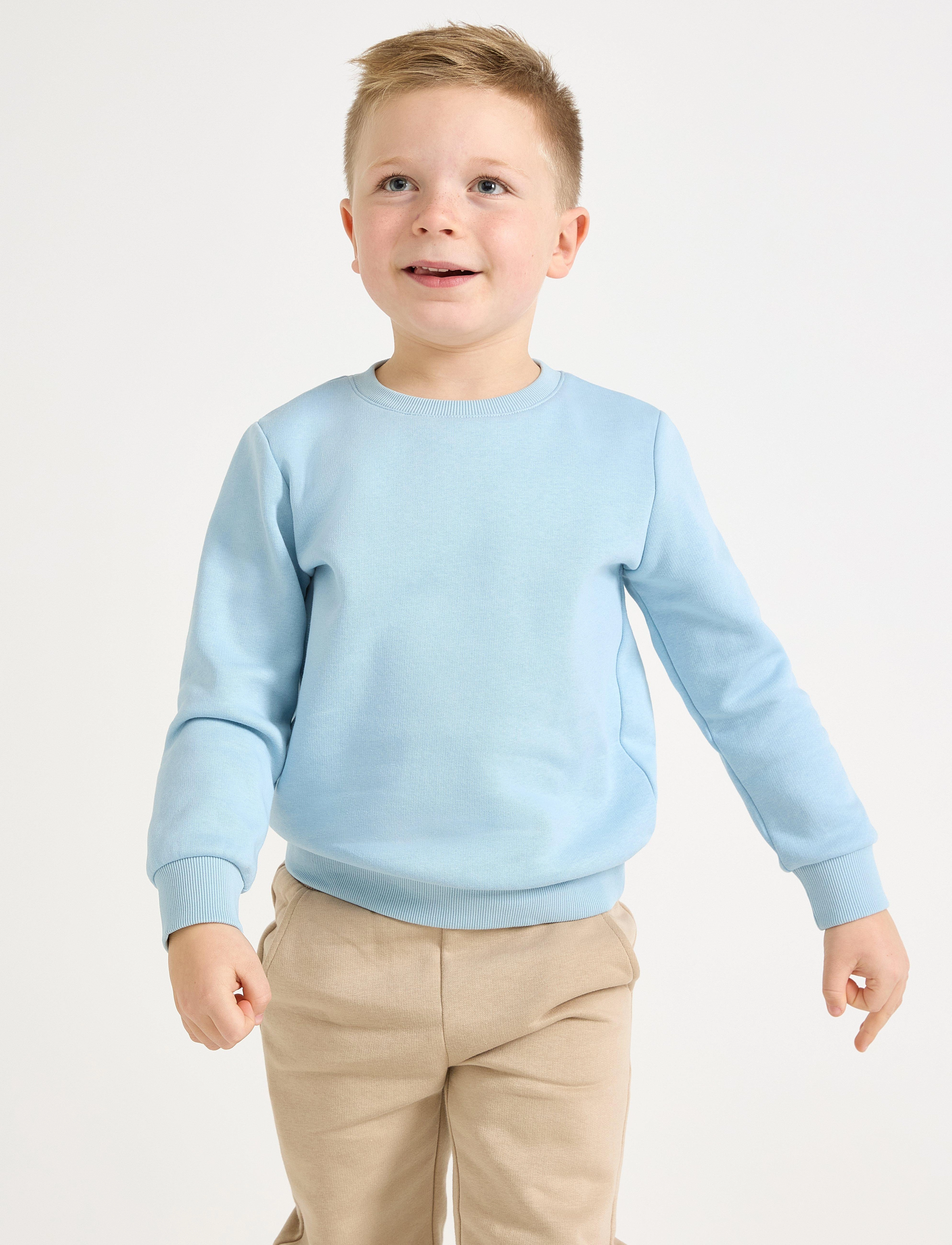 Lindex Sweatshirts Solid Basic, Børn, Basic Sweatshirt, Blå, Str: 116