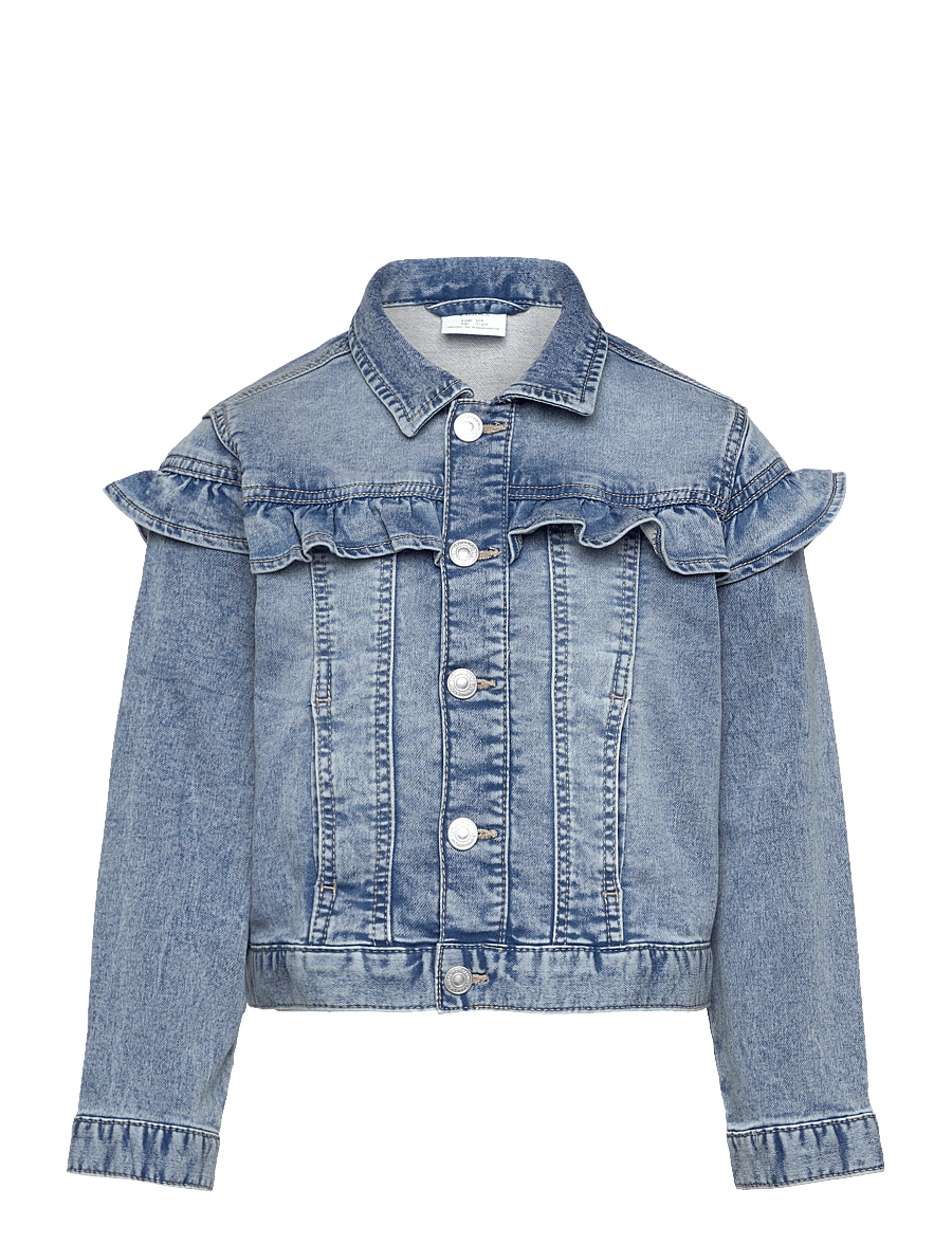 Lindex - Jacket denim frill - jeansjacken - light denim - 1