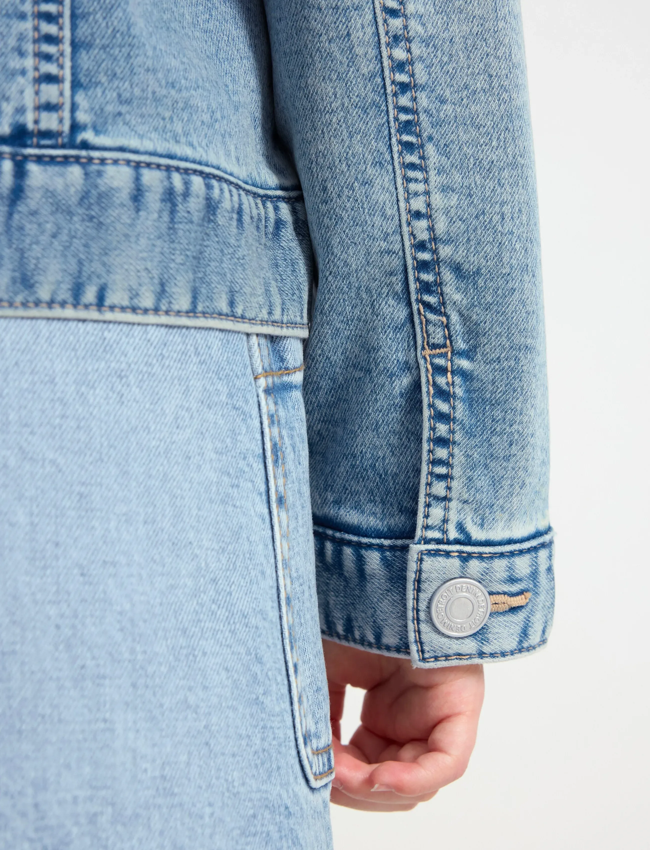 Lindex - Jacket denim frill - sommerschnäppchen - light denim - 4