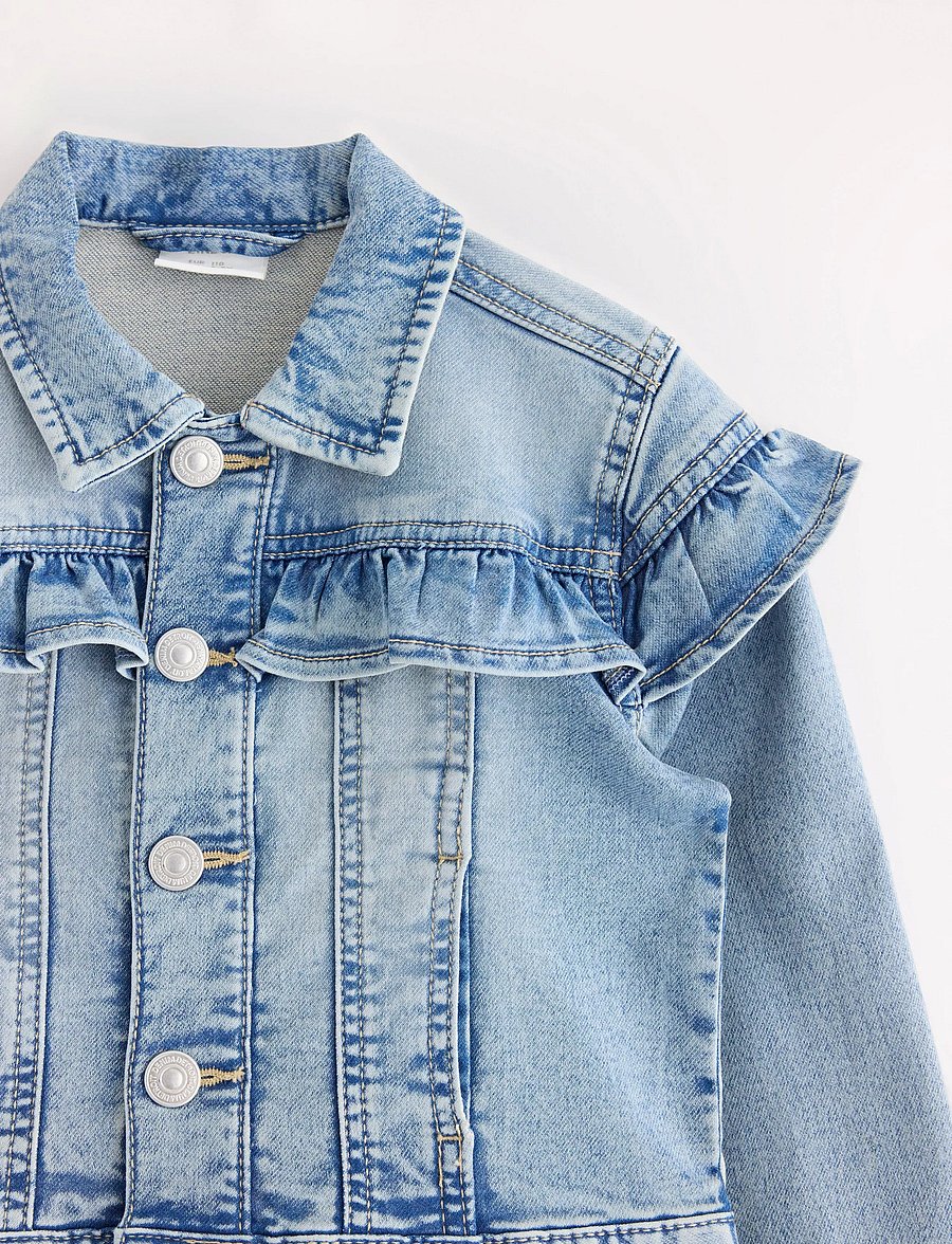 Lindex - Jacket denim frill - jeansjacken - light denim - 5