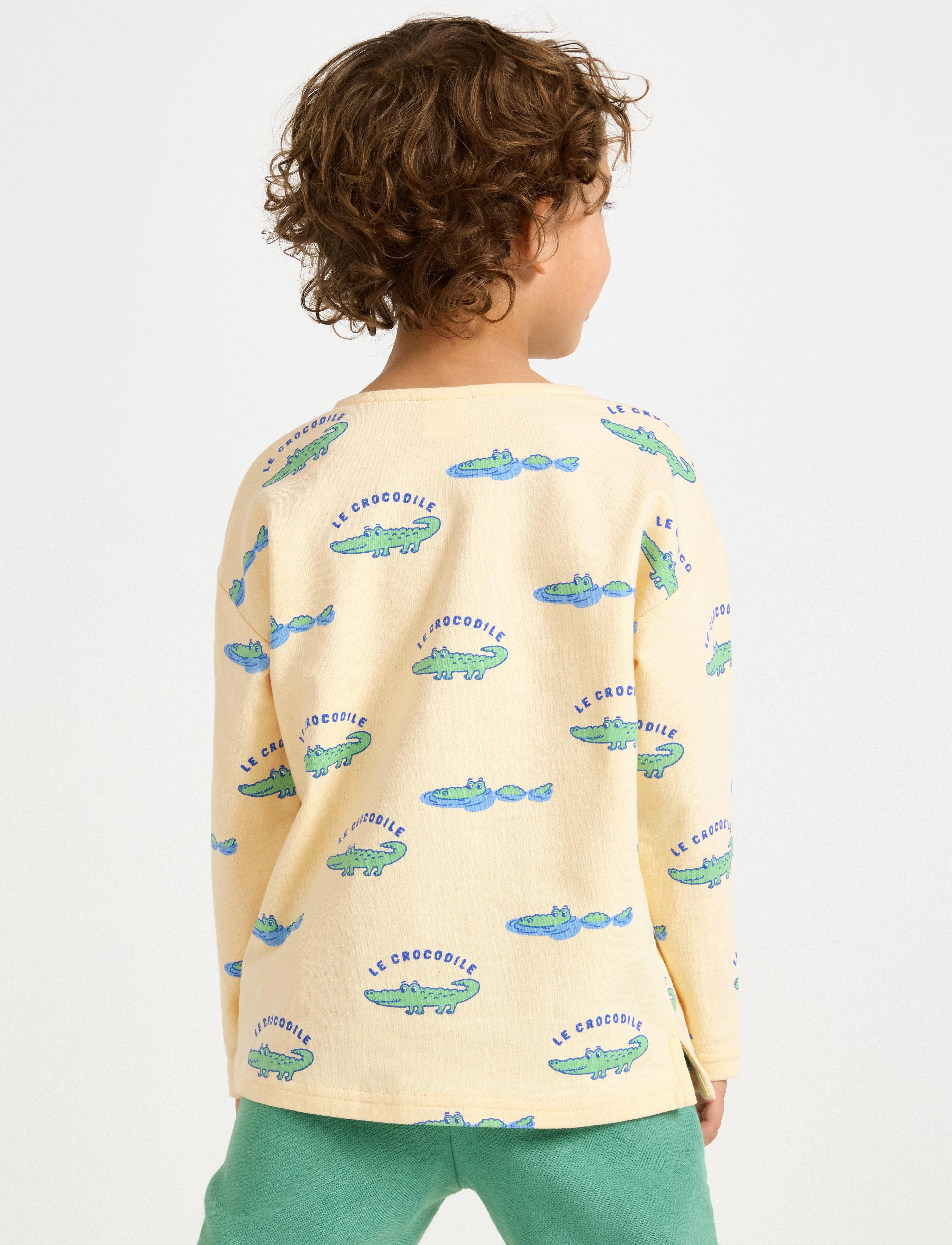 Lindex - Top LS crocodile aop - light yellow - 3