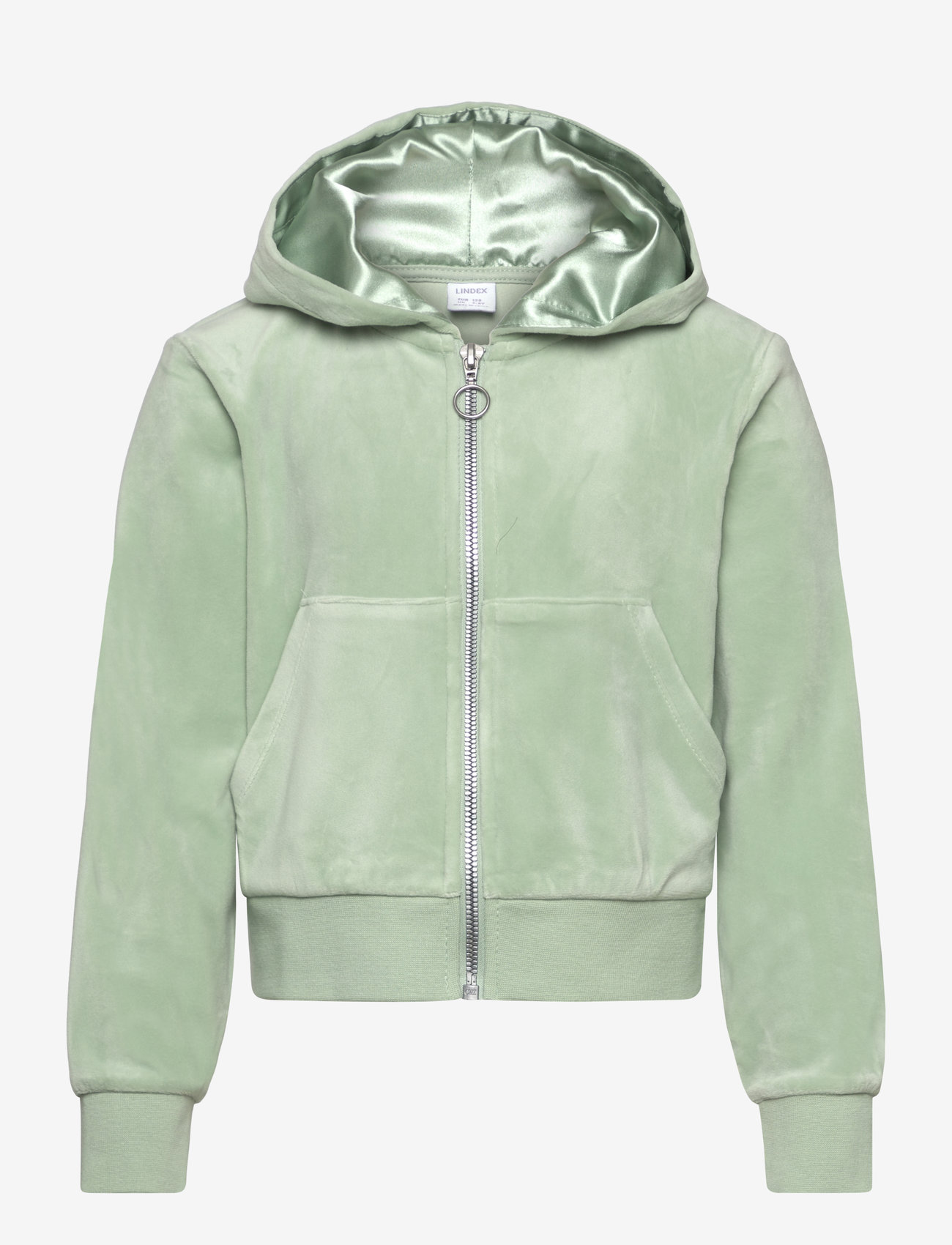 Lindex - Velour hoodie - hettegensere - light dusty green - 1