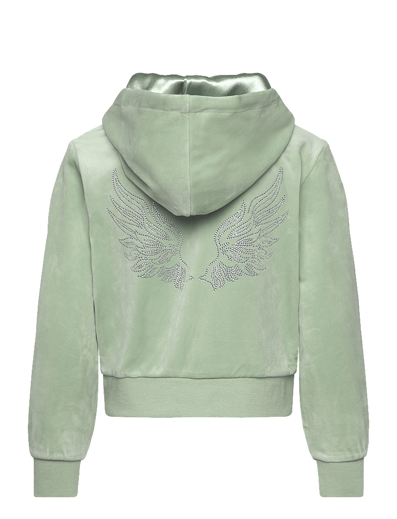 Lindex - Velour hoodie - pulls à capuche - light dusty green - 2