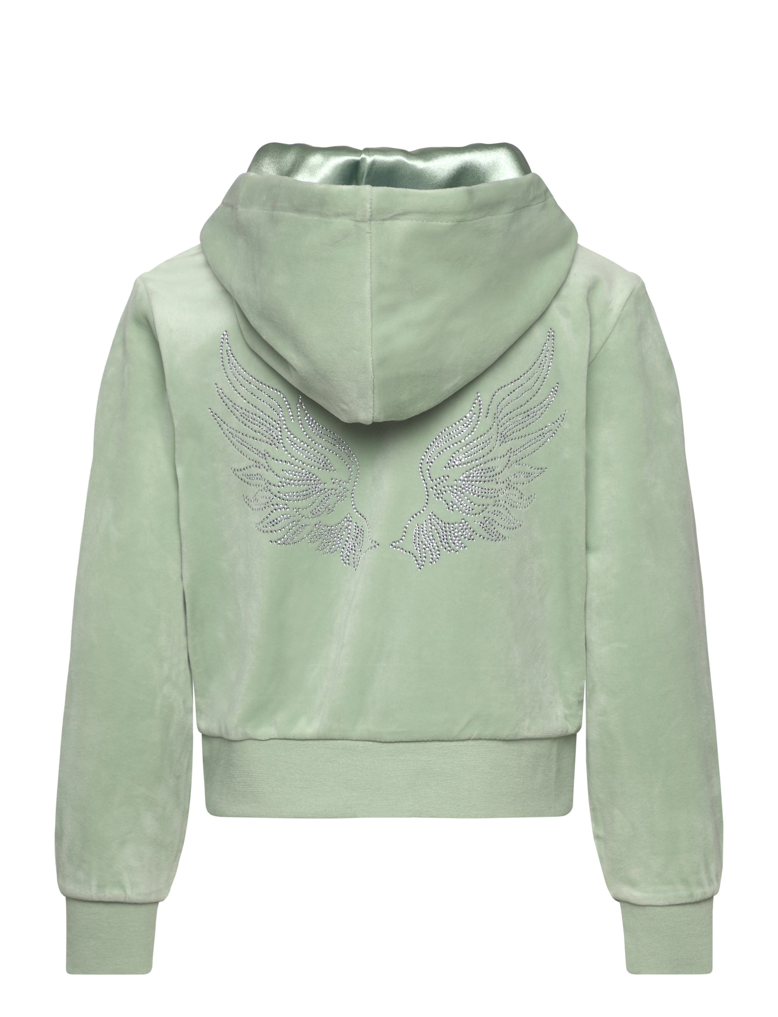 Lindex - Velour hoodie - light dusty green - 2