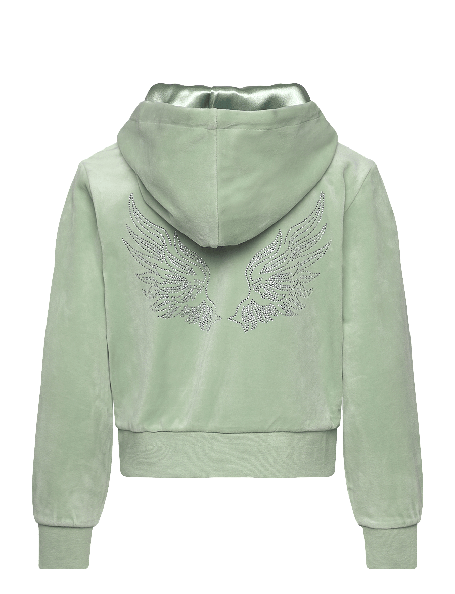 Lindex - Velour hoodie - light dusty green - 2