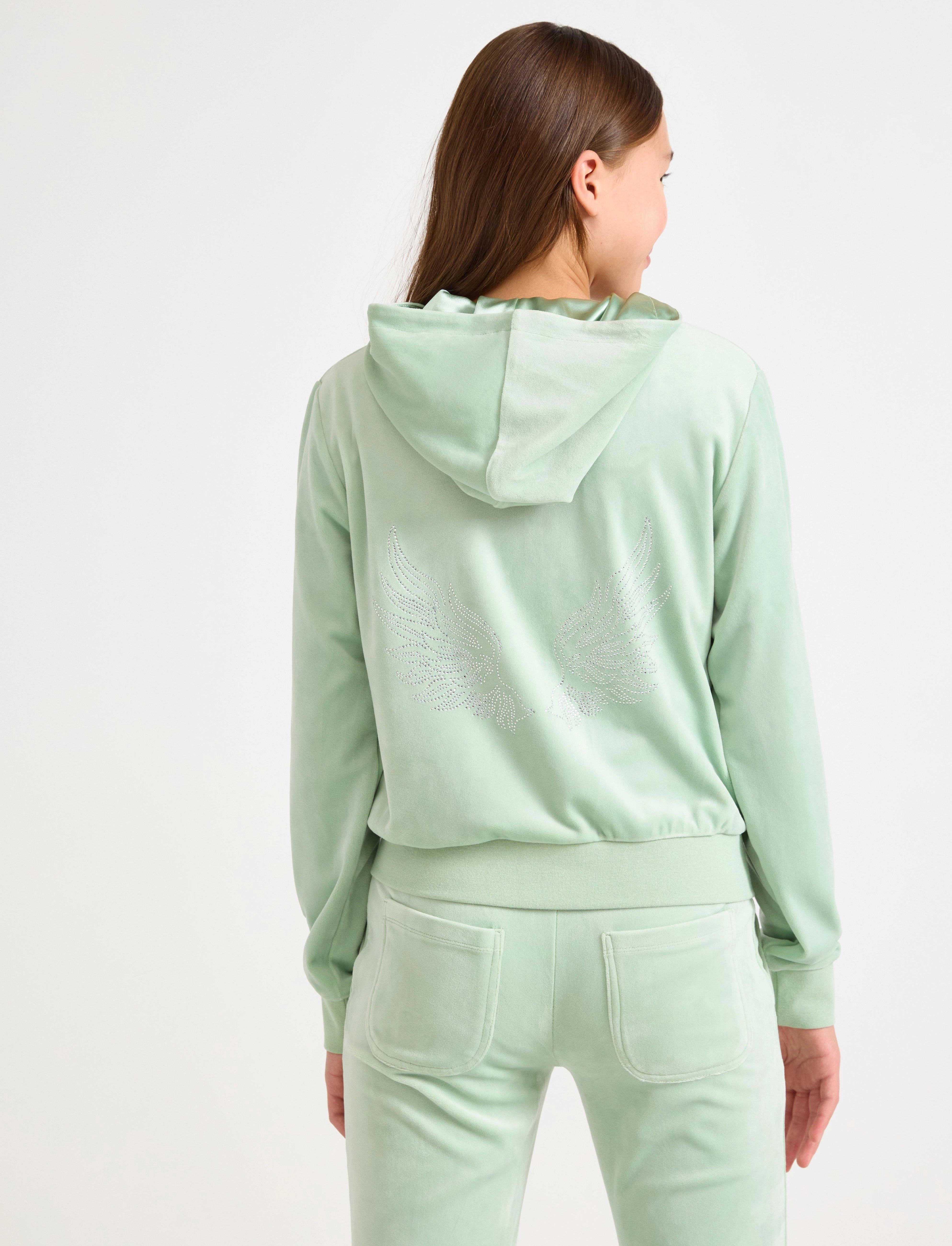 Lindex - Velour hoodie - light dusty green - 3