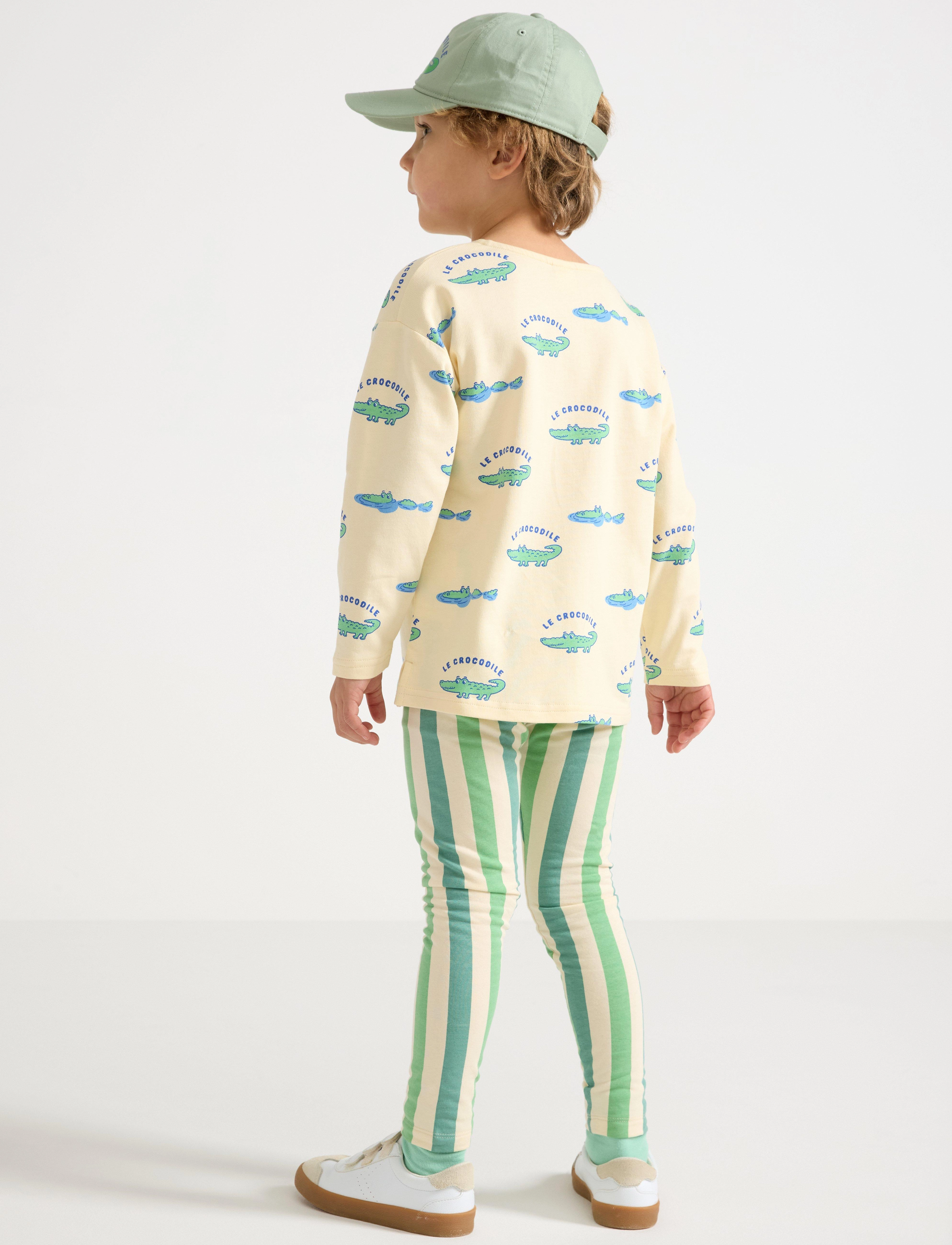 Lindex - Leggings striped - dusty green - 3