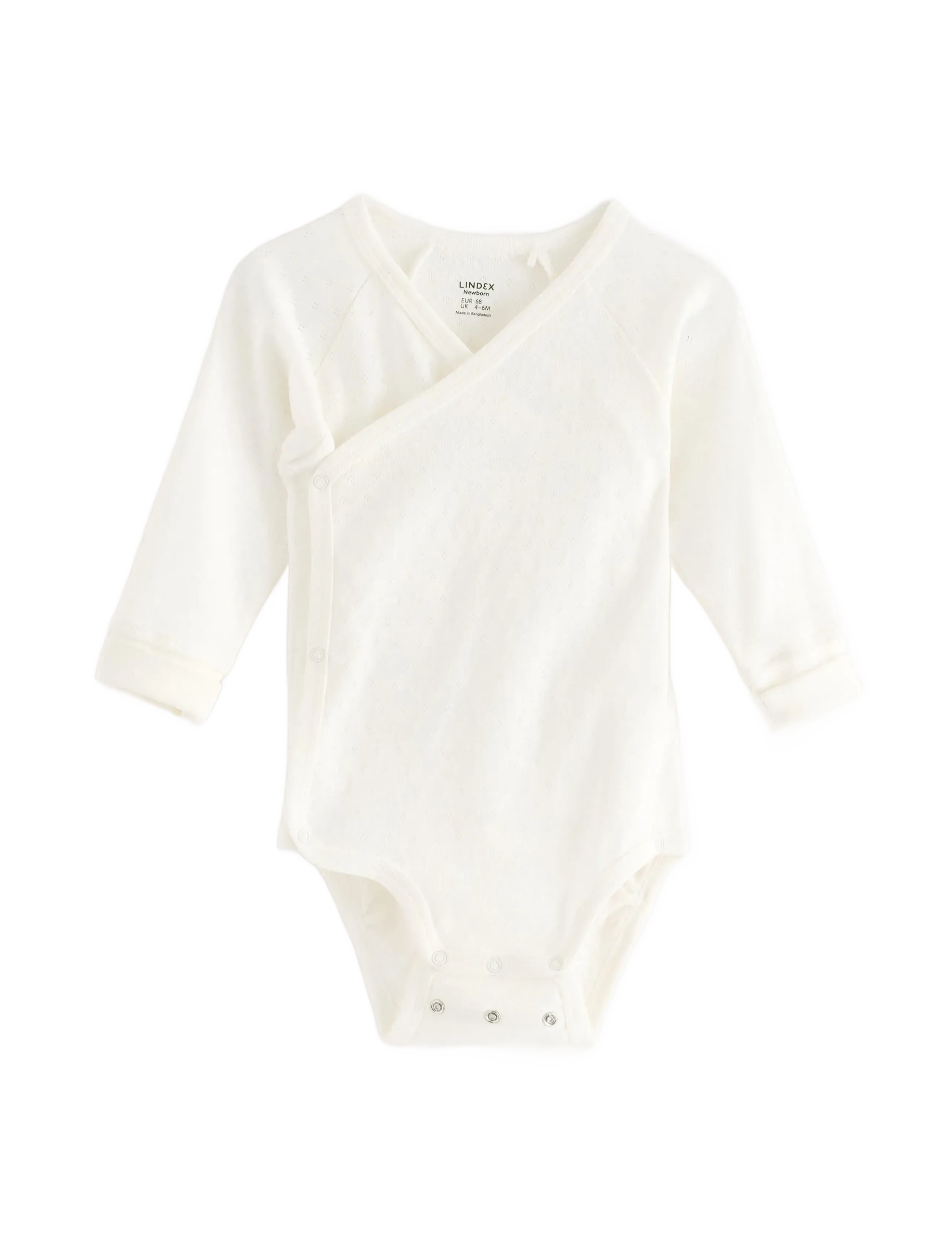 Lindex Wrap bodysuit in pointelle - Bodyer - LIGHT DUSTY WHITE / white