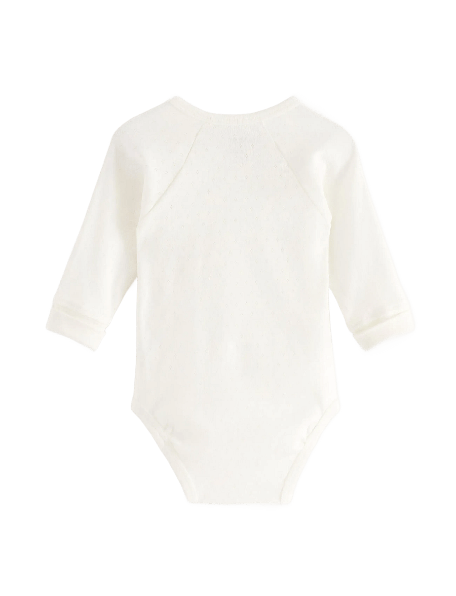 Lindex - Wrap bodysuit in pointelle - osta vanuse järgi - light dusty white - 1