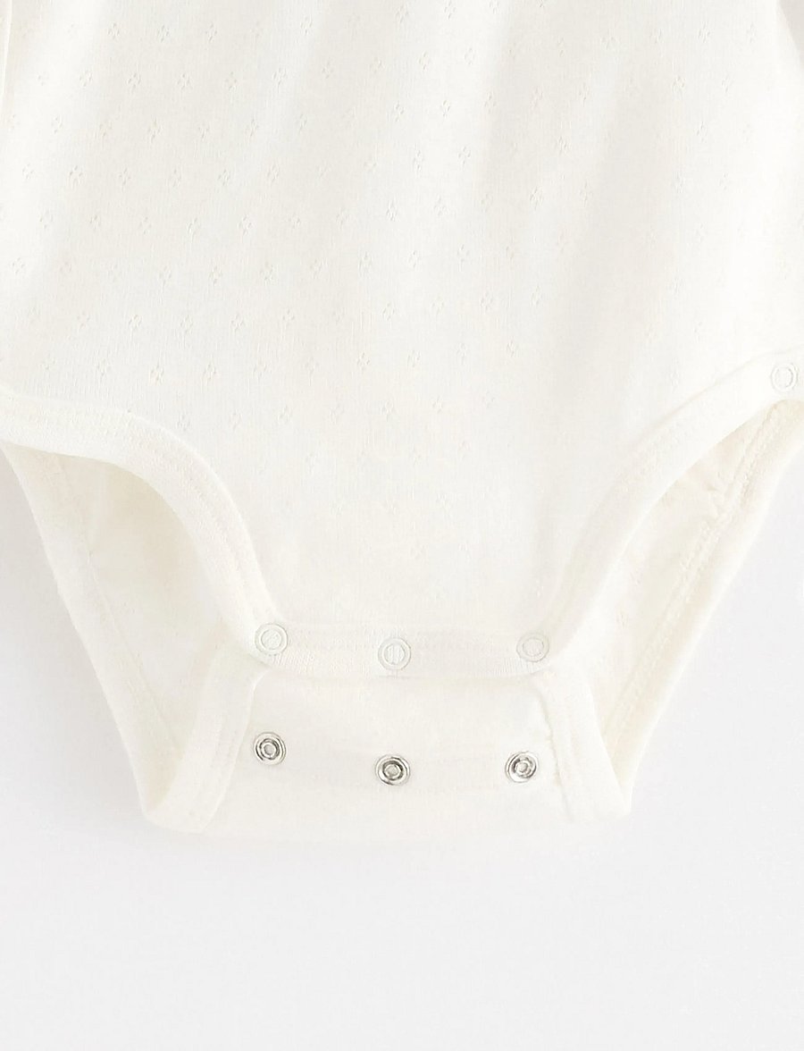 Lindex - Wrap bodysuit in pointelle - osta vanuse järgi - light dusty white - 2