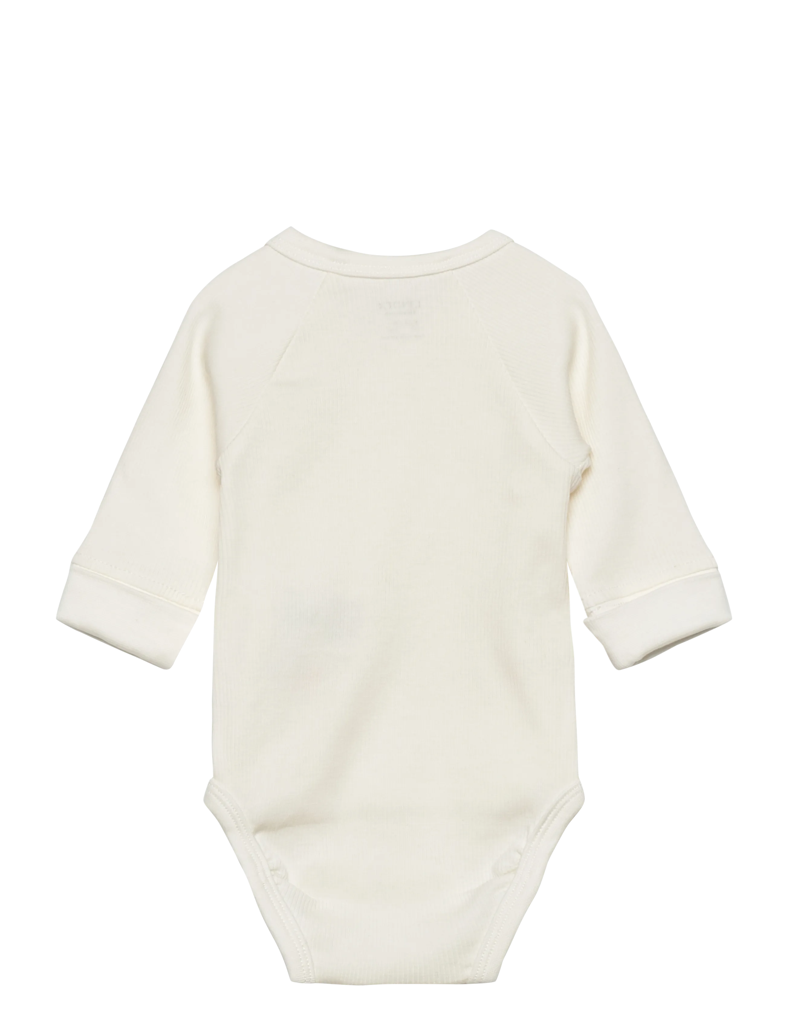 Lindex - Ribbed wrap bodysuit - langærmede bodyer - light dusty white - 1