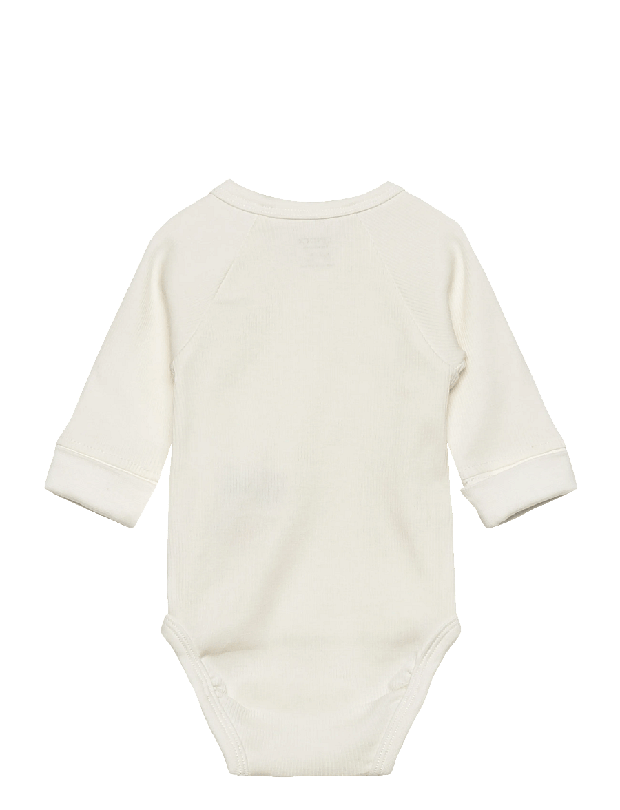 Lindex - Body wrap rib solid - langärmelige bodys - light dusty white - 1