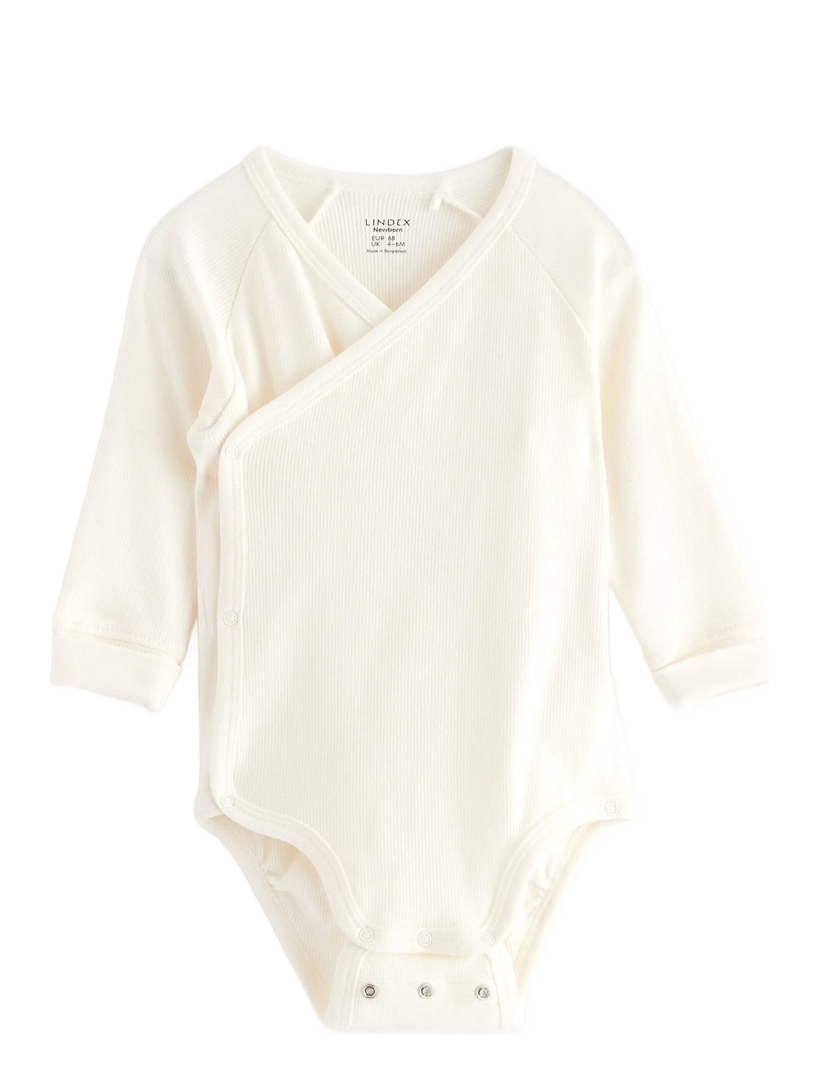 Lindex Ribbed wrap bodysuit - Bodyer - LIGHT DUSTY WHITE / white