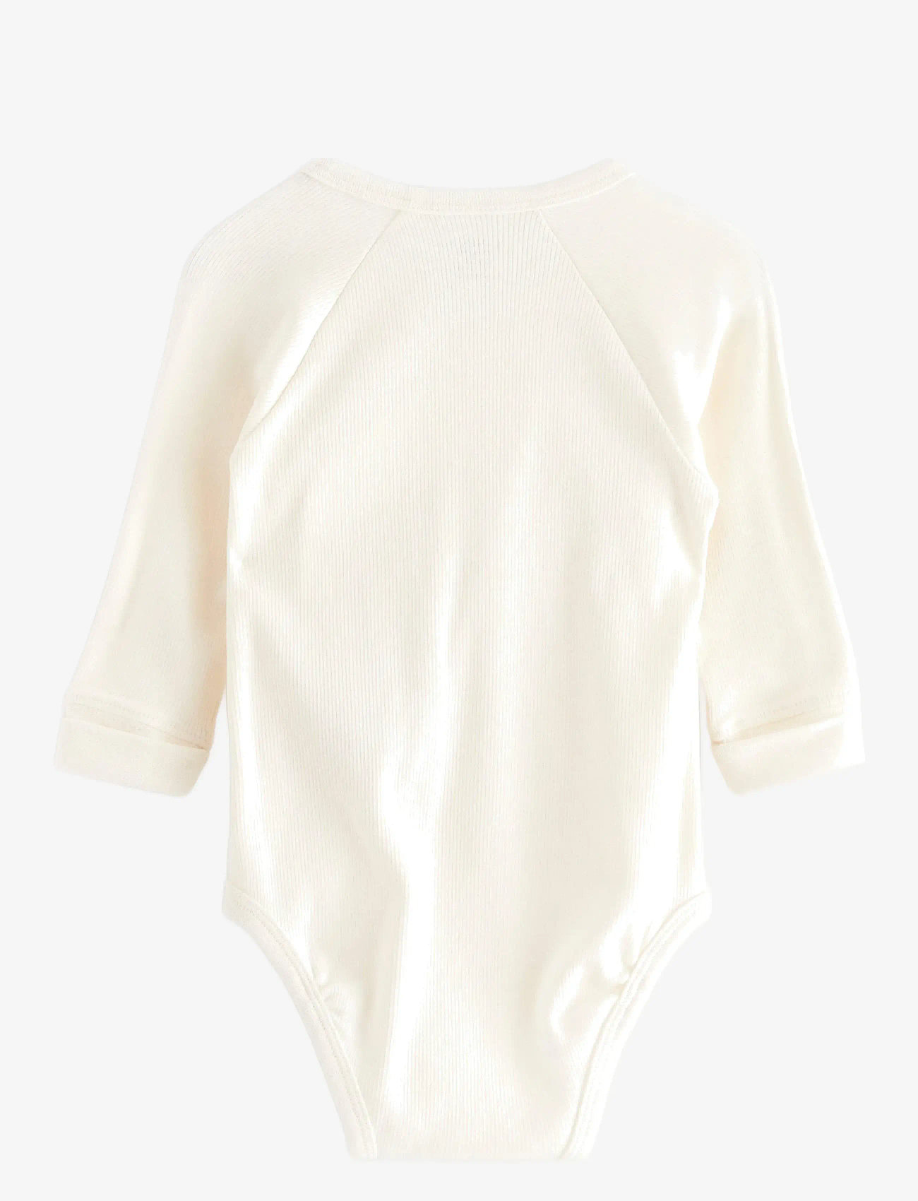 Lindex - Ribbed wrap bodysuit - langærmede bodyer - light dusty white - 1
