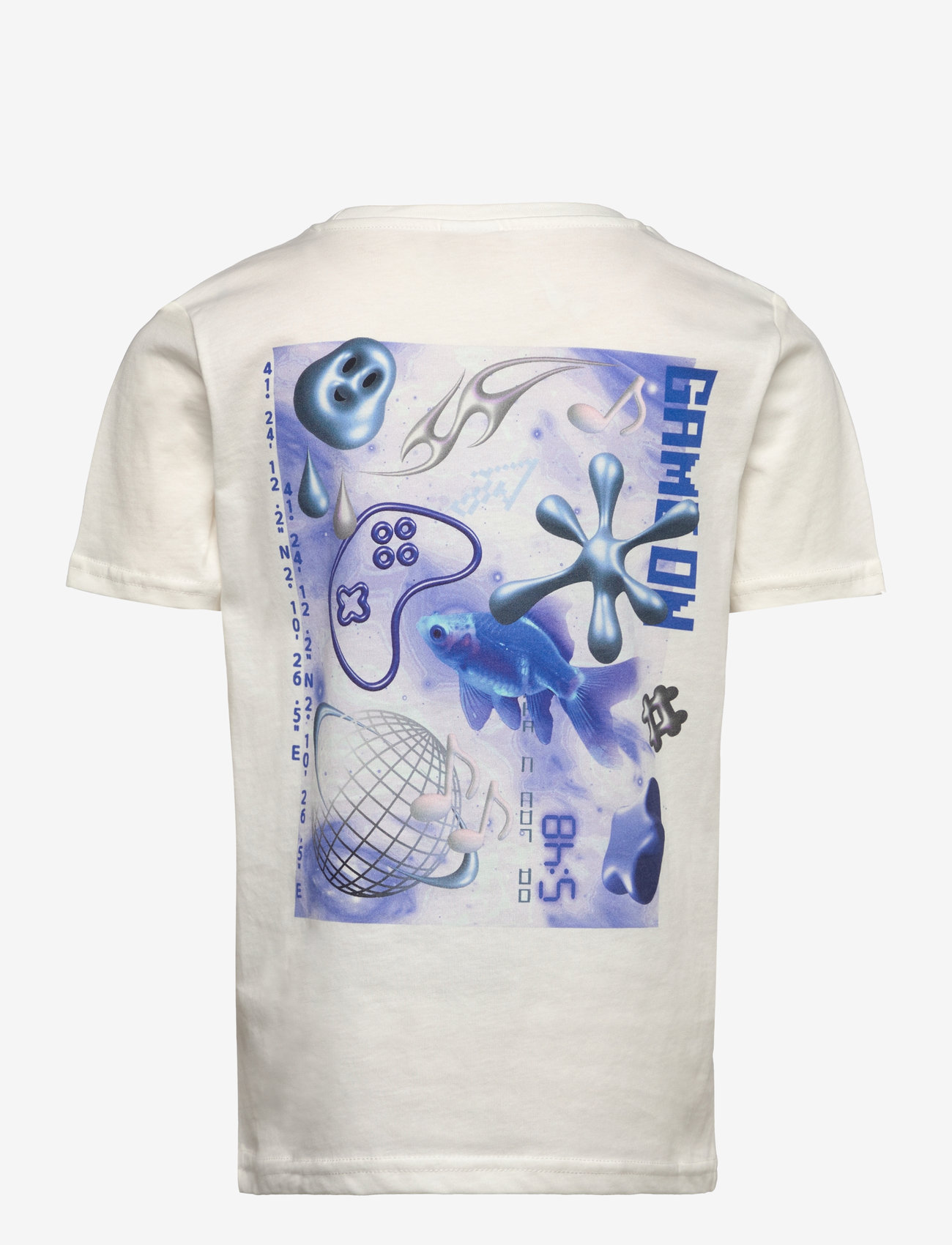 Lindex - T shirt computer AI backprint - kortærmede t-shirts - dark dusty white - 2