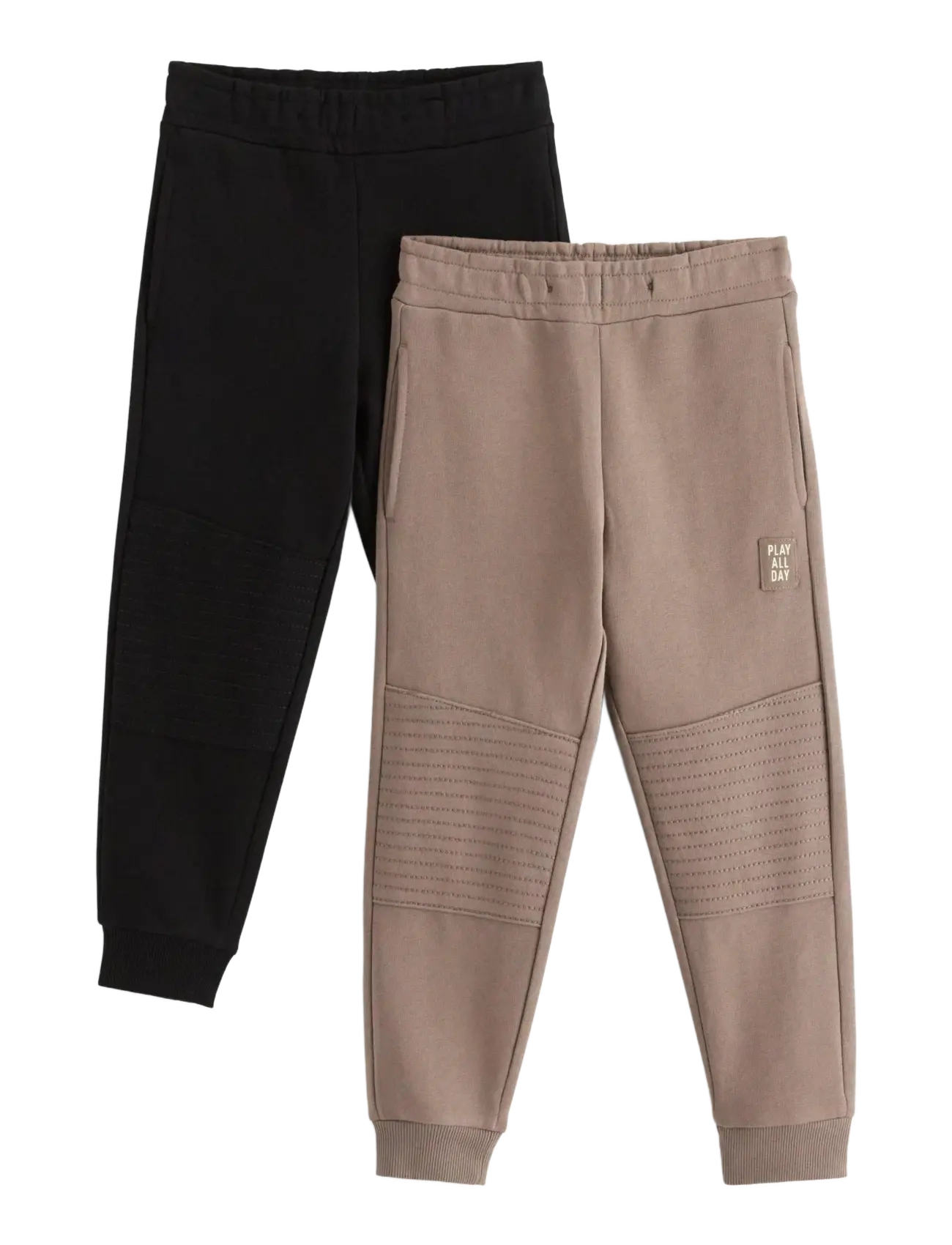 Lindex 2-Pack Joggers With Reinforced Knees, 110, Brown, Underdele > Joggingbukser, Børn