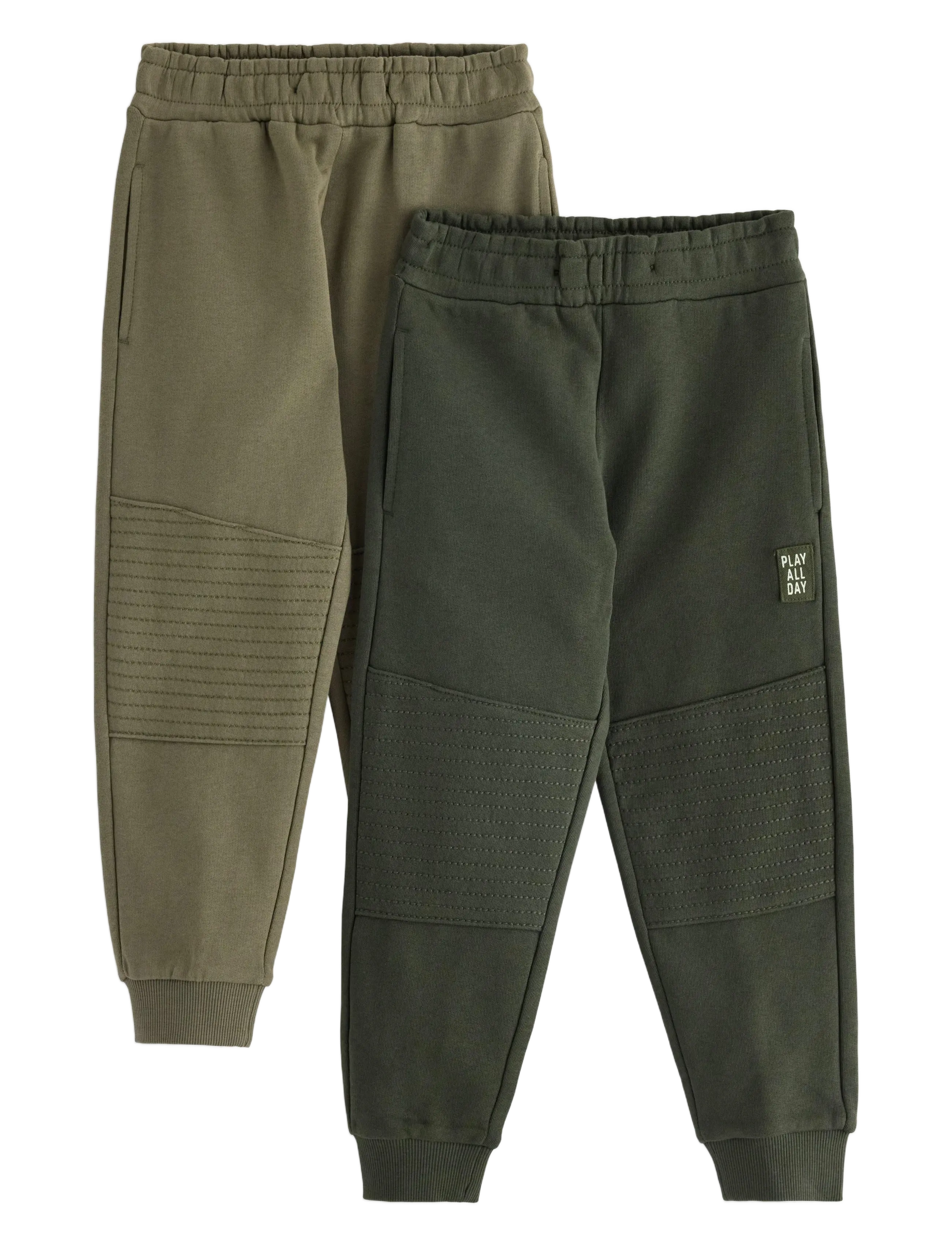 Lindex Trousers essential Knee 2 pack - Neuheiten - DARK KHAKI GREEN / khaki/green