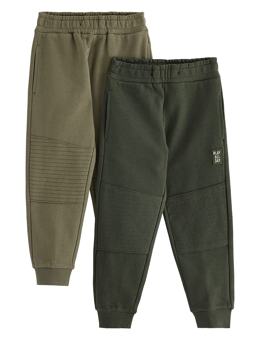 Lindex - 2-pack joggers with reinforced knees - jogginghosen - dark khaki green - 1