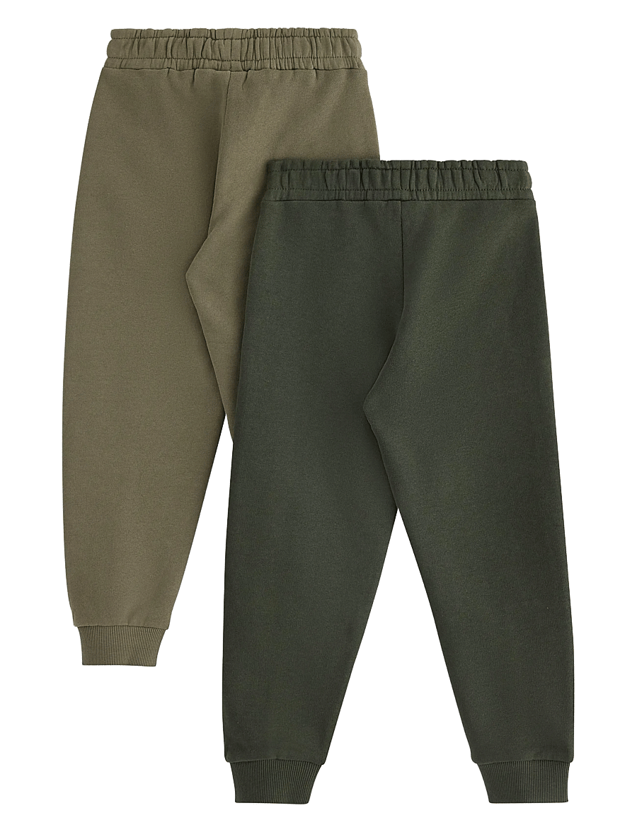 Lindex - 2-pack joggers with reinforced knees - jogginghosen - dark khaki green - 2