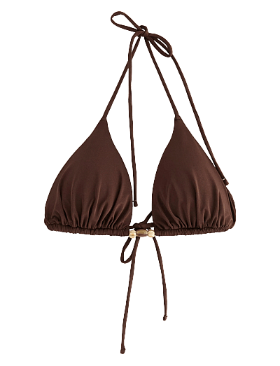 Lindex Triangle bikini bra - Bikini Tops - DK BROWN / brown