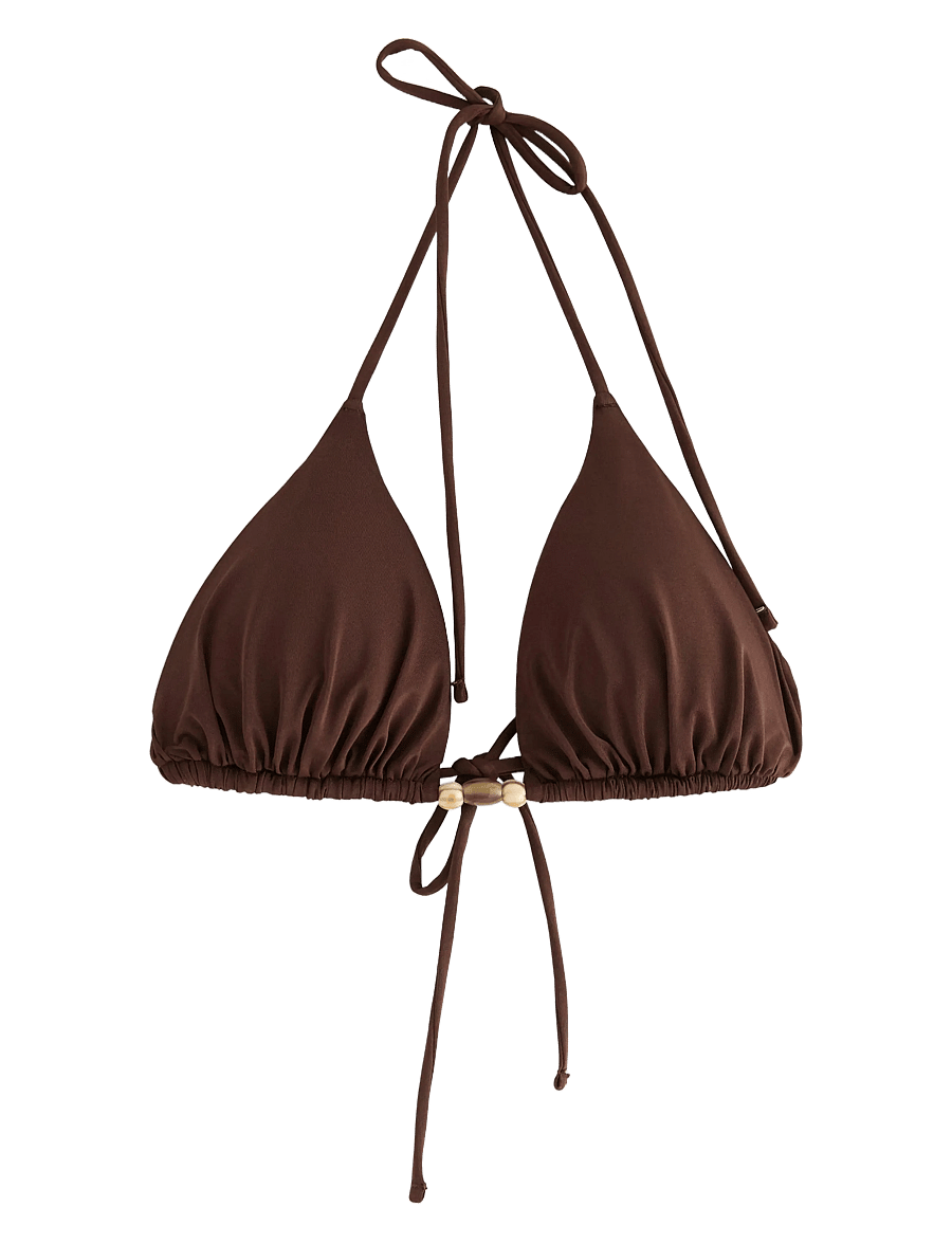 Lindex - Triangle bikini bra - dreieck-bikini-oberteile - dk brown - 1