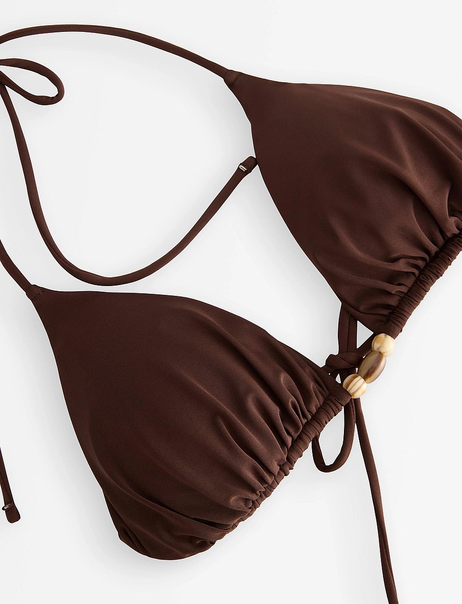 Lindex - Triangle bikini bra - dreieck-bikini-oberteile - dk brown - 5