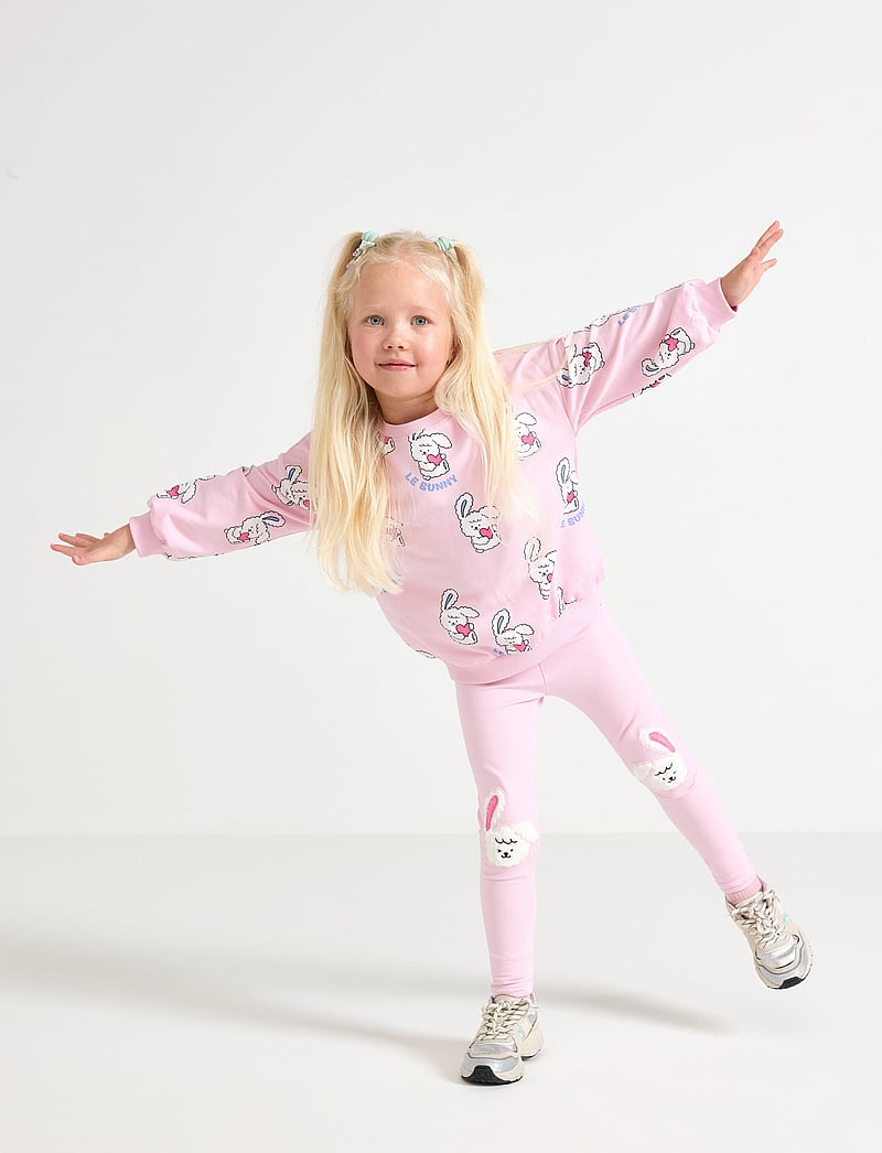 Lindex - Leggings bunnies knee applique - leggings - light pink - 0