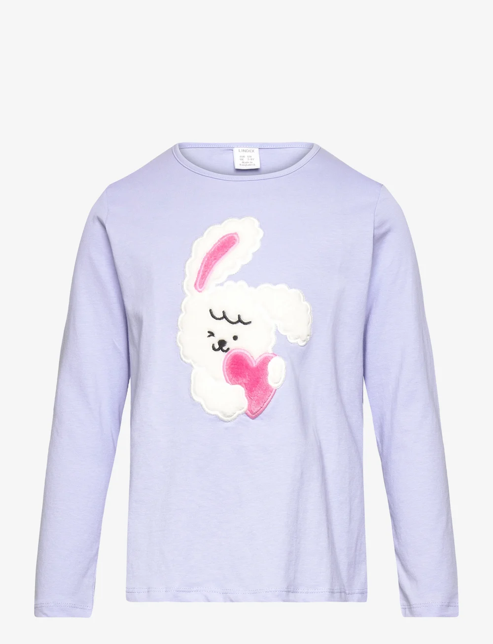 Lindex - Top l s pile applique - long-sleeved t-shirts - light blue - 1