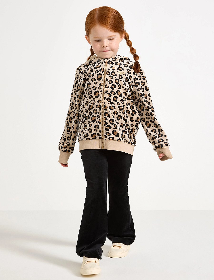 Lindex - Leggings flare velour solid - leggings - black - 0