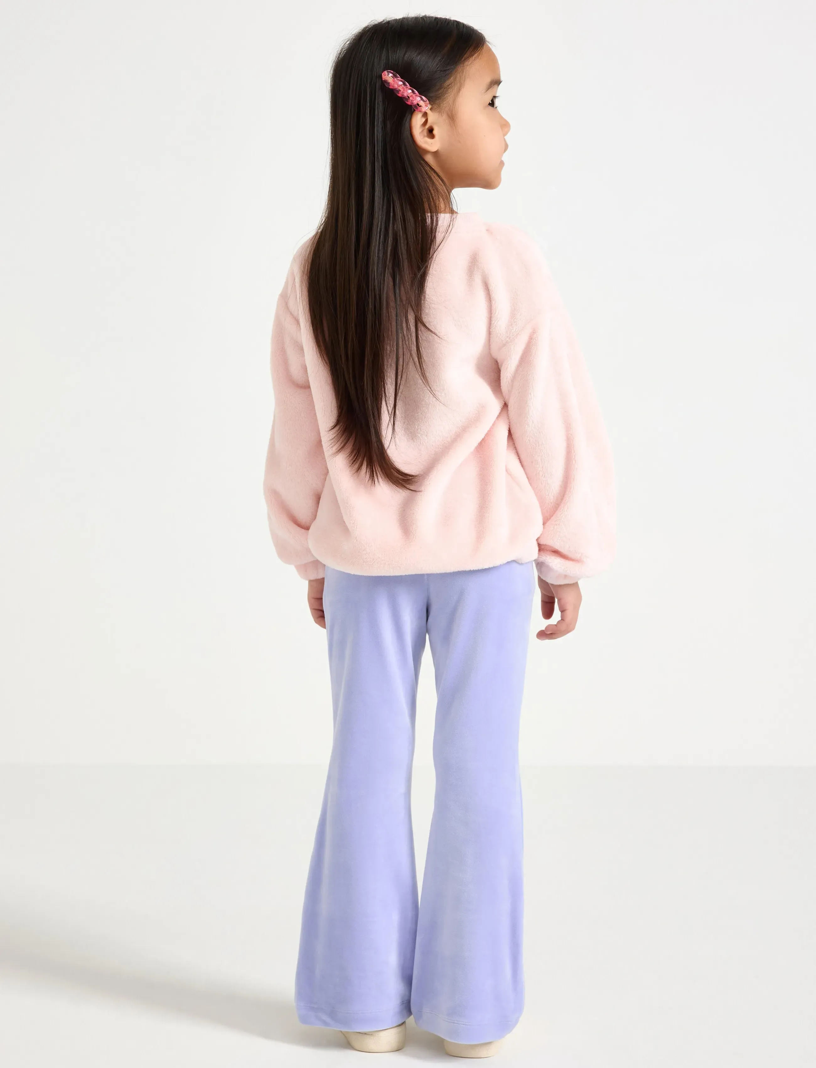 Lindex - Flared leggings in velour - leggings - light blue - 3