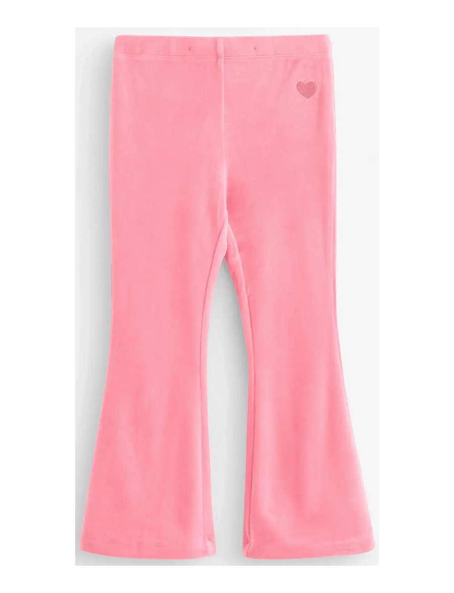 Lindex - Leggings flare velour solid - leggings - pink - 1