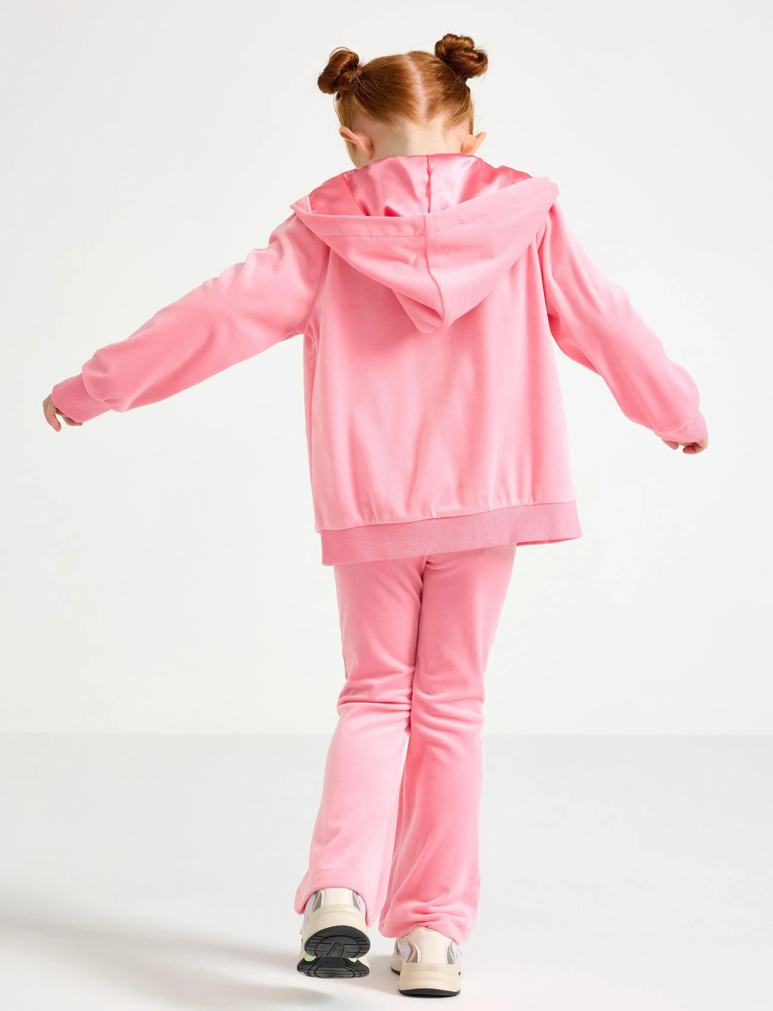 Lindex - Flared leggings in velour - leggings - pink - 3
