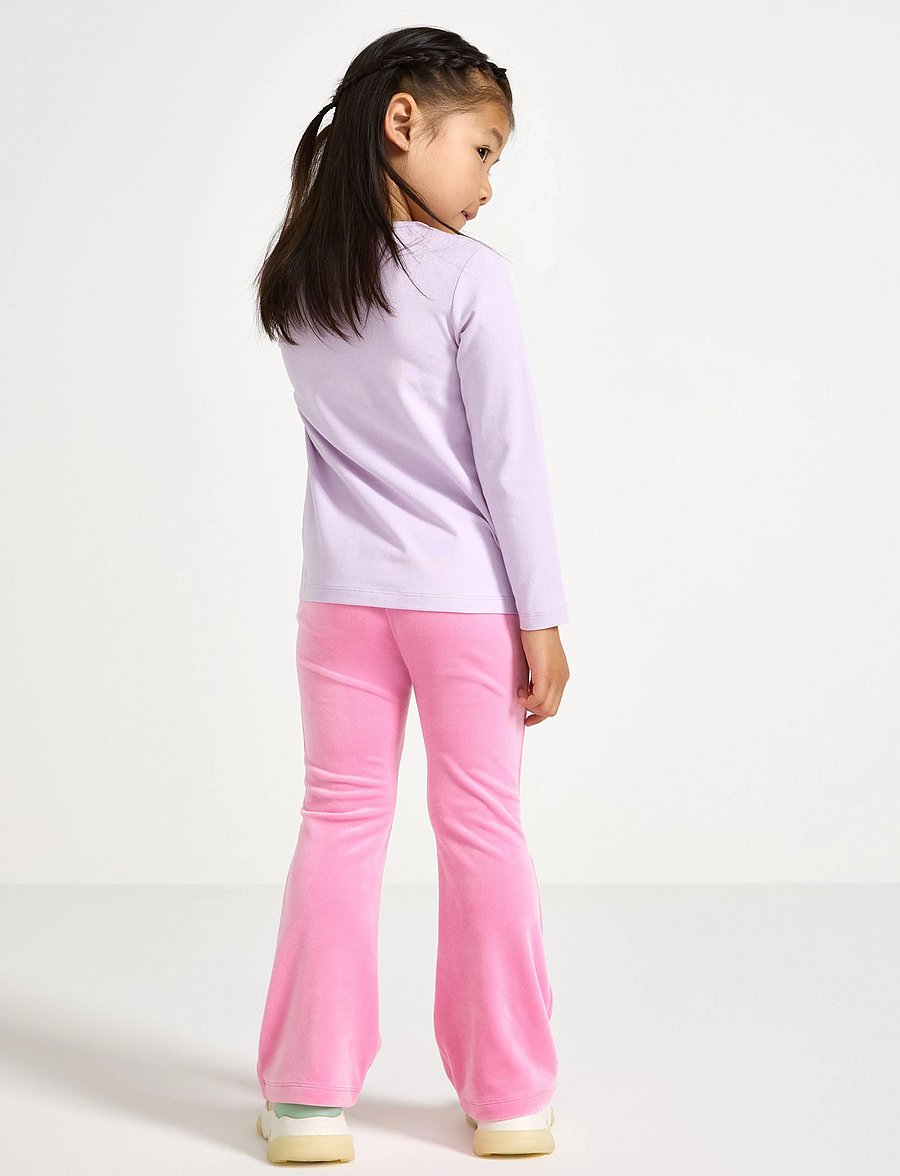 Lindex - Leggings flare velour solid - leggings - pink - 3