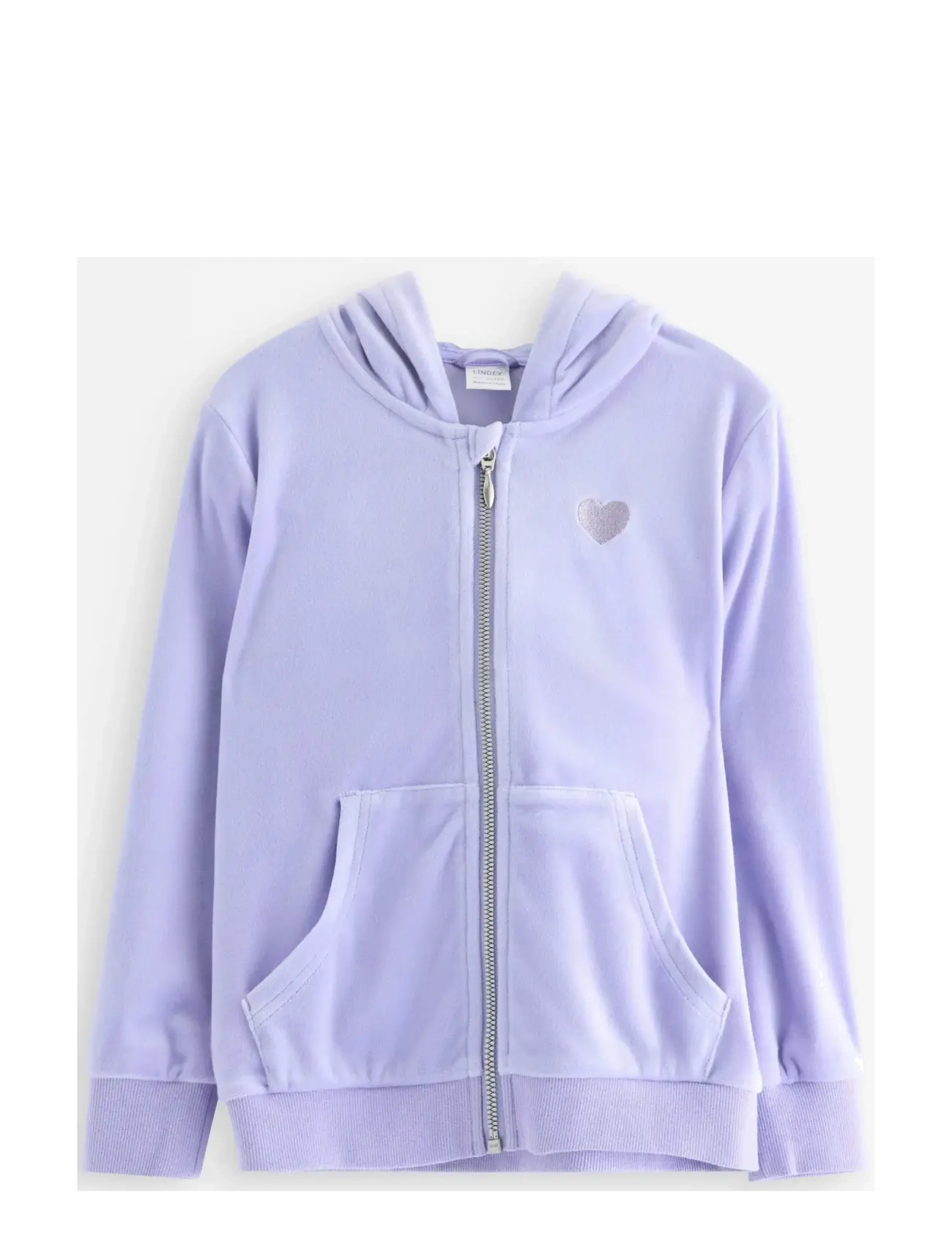 Hoodjacket velour solid - LIGHT BLUE