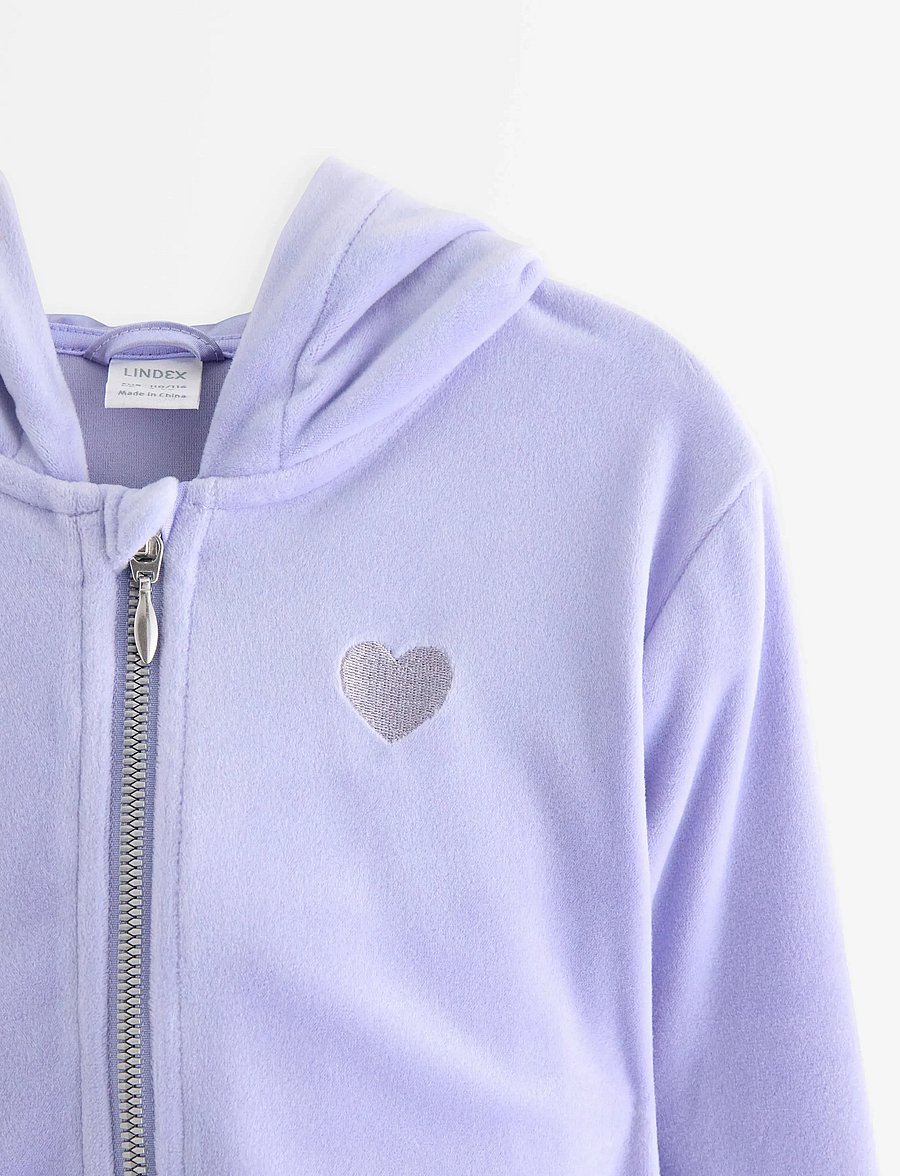 Lindex - Hoodie in velour - kapuzenpullover - light blue - 5