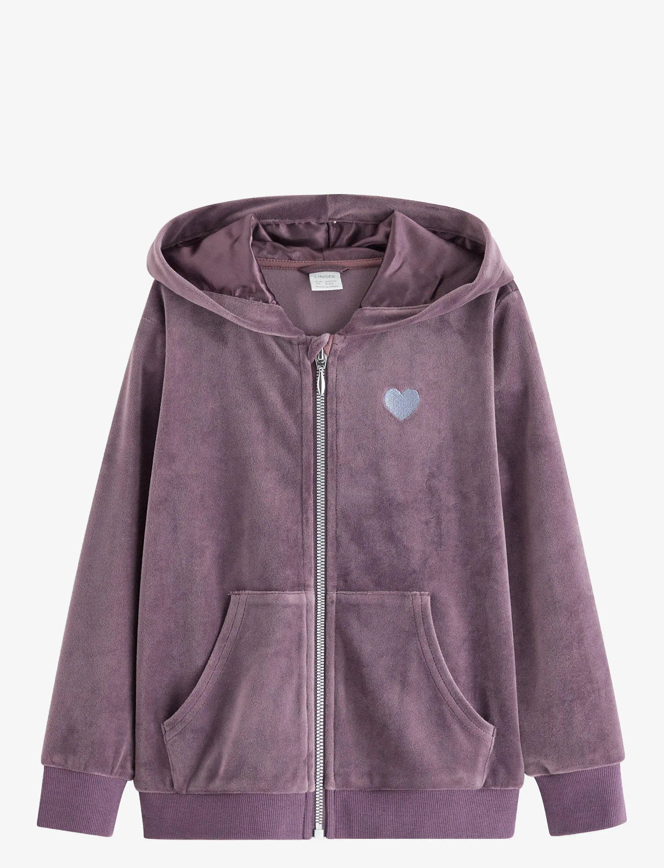 Lindex - Hoodjacket velour solid - hoodies - light dusty lilac - 1